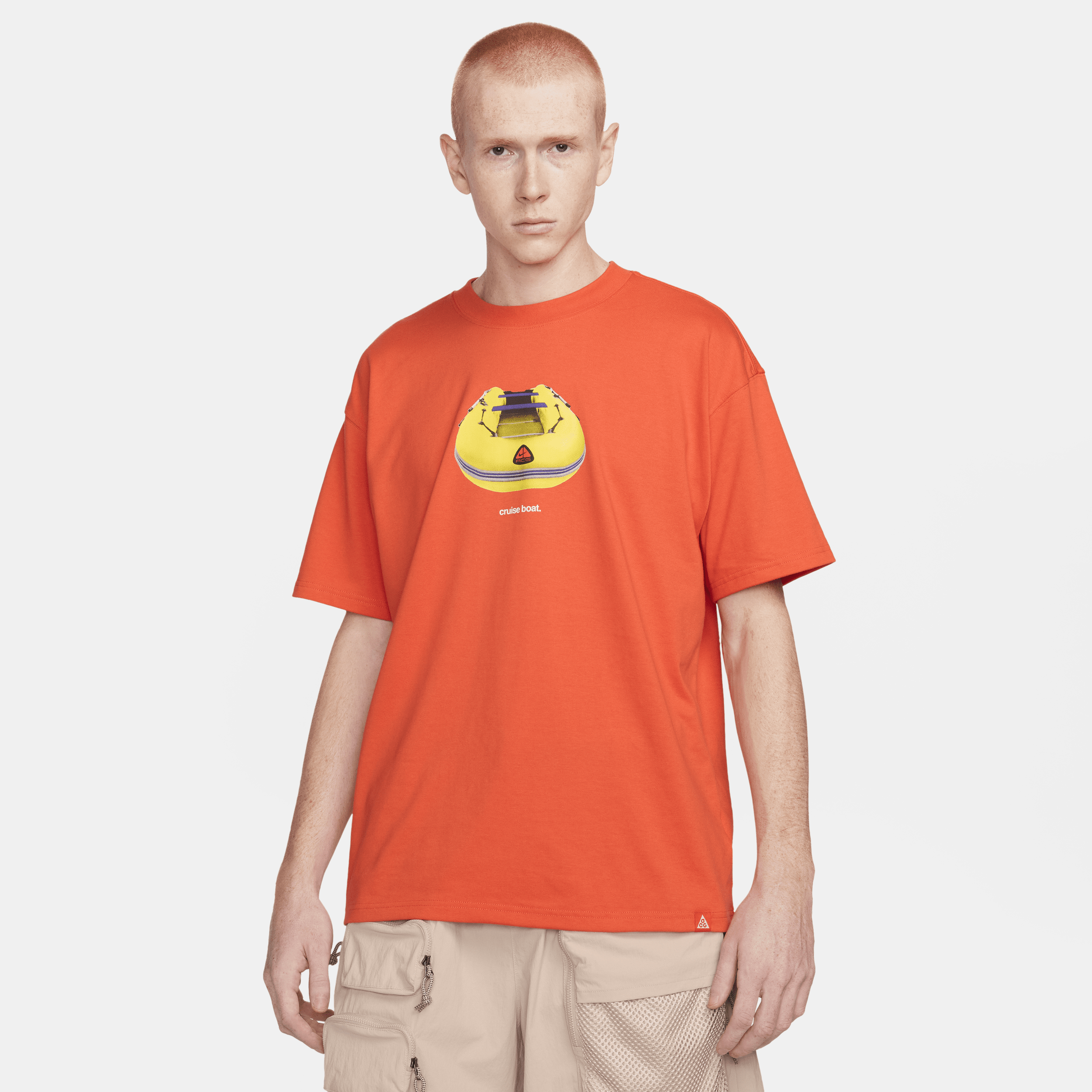 Shop Nike Men's  Acg "cruise Boat" Dri-fit T-shirt In Orange