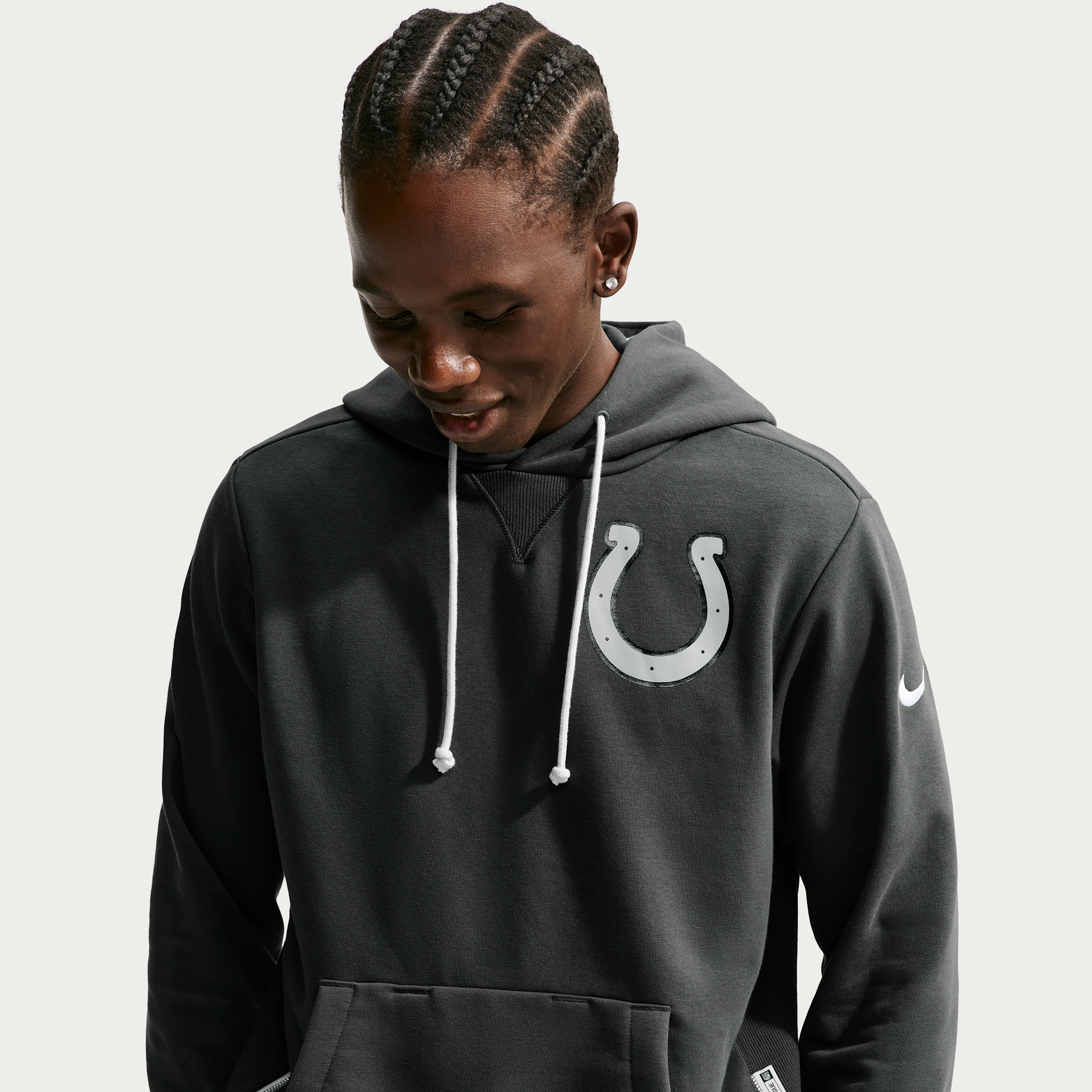 Indianapolis Colts Rivalries Collection Sideline Nike Men's Dri-FIT NFL Pullover Hoodie in Grey | 03AZ06F98-WY6