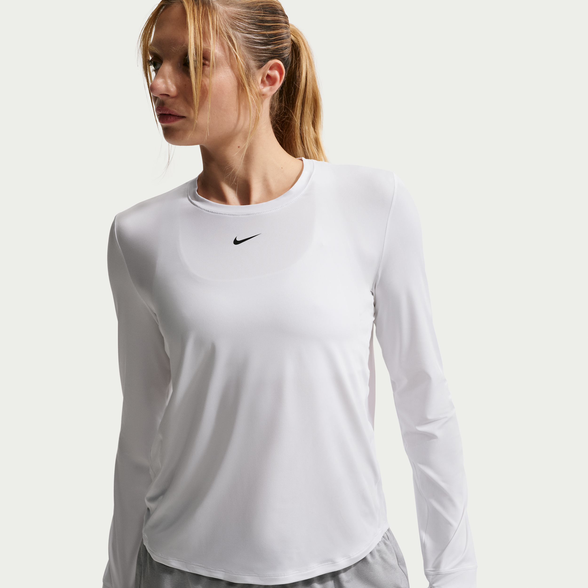 Nike Women's One Classic Dri-FIT Long-Sleeve Top in White | FN2801-102