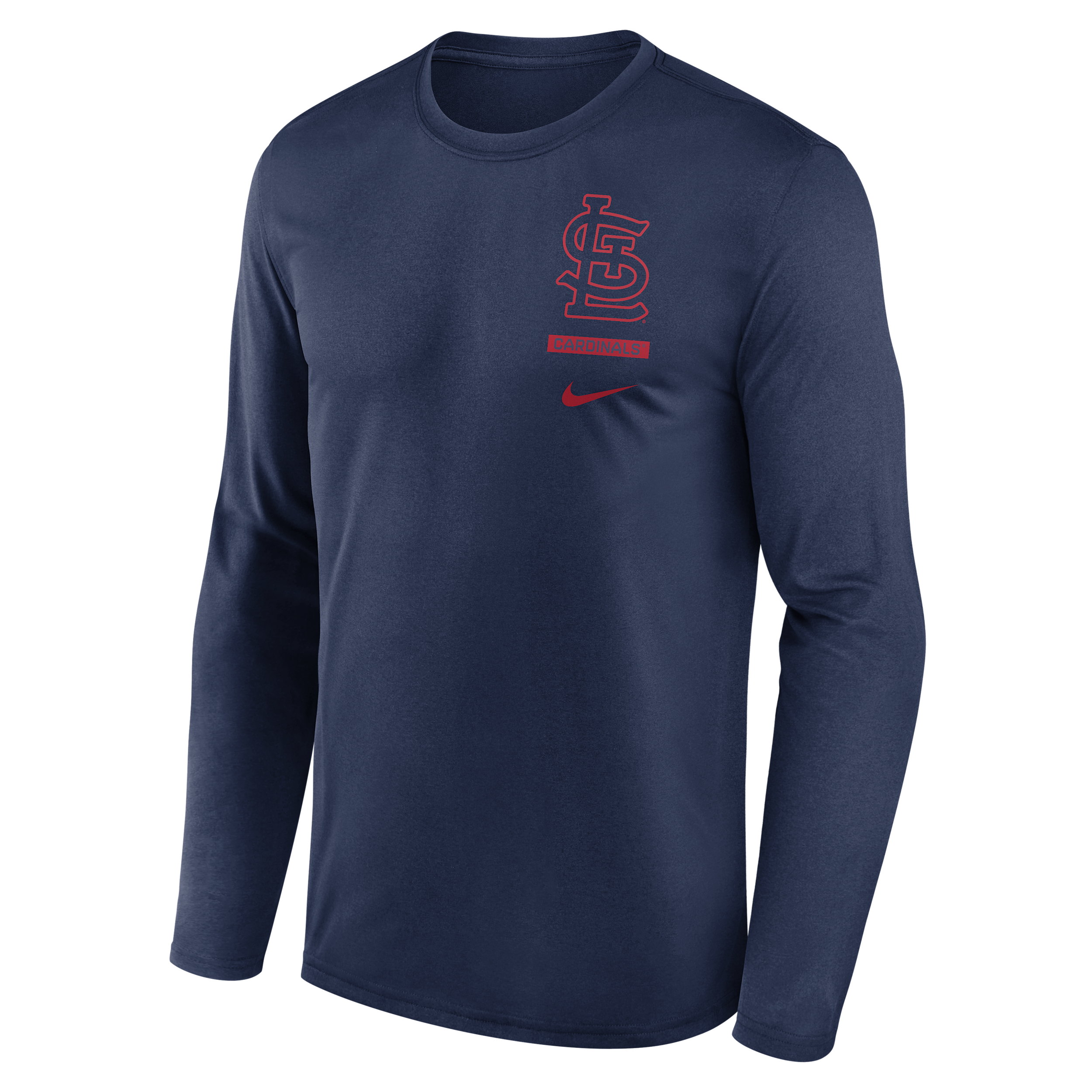 St. Louis Cardinals 2-Hit Legend Nike Men's Dri-FIT MLB Long-Sleeve T-Shirt in Blue | NKGT44BSCN-0ZZ