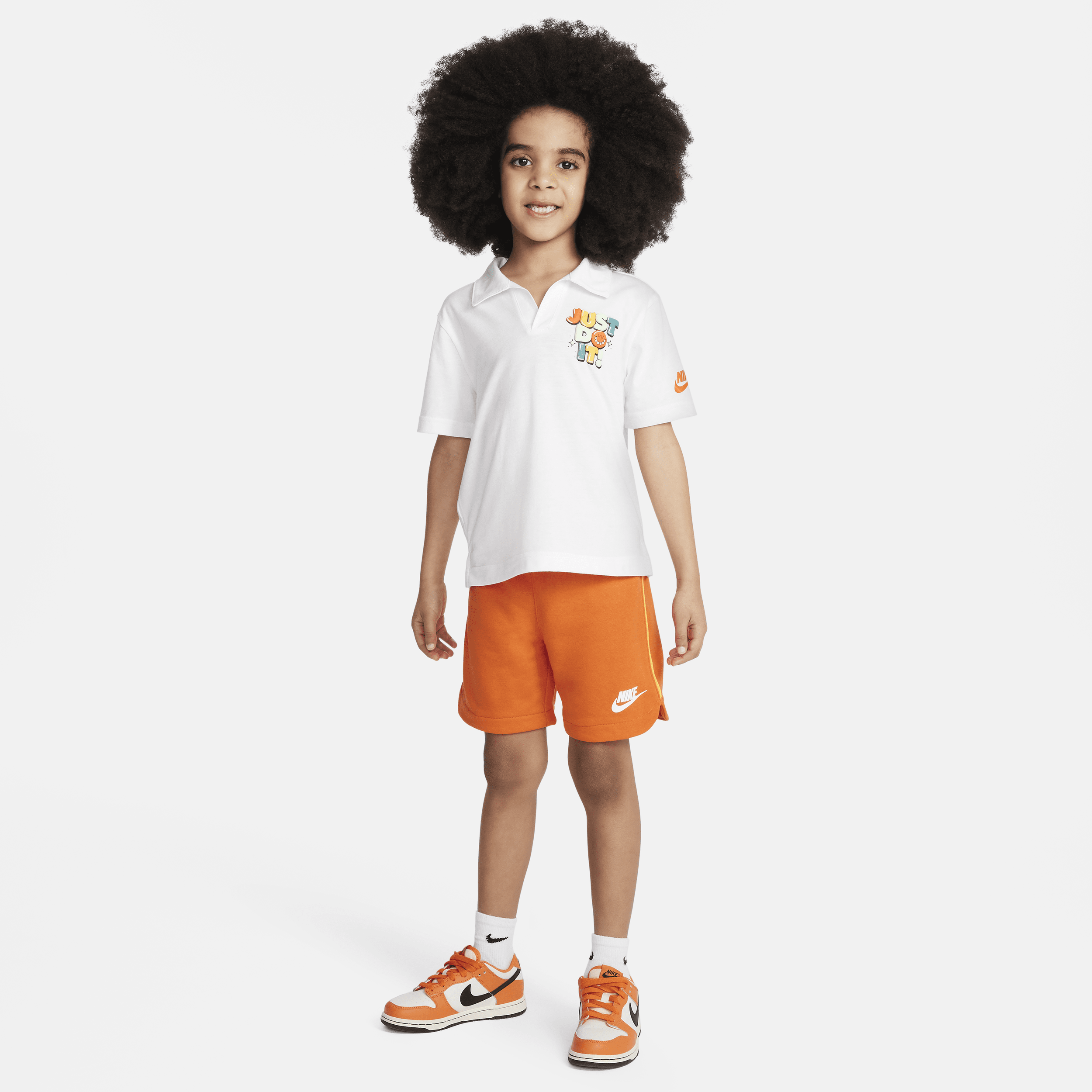 Shop Nike Sportswear Create Your Own Adventure Little Kids' Polo And Shorts Set In Orange