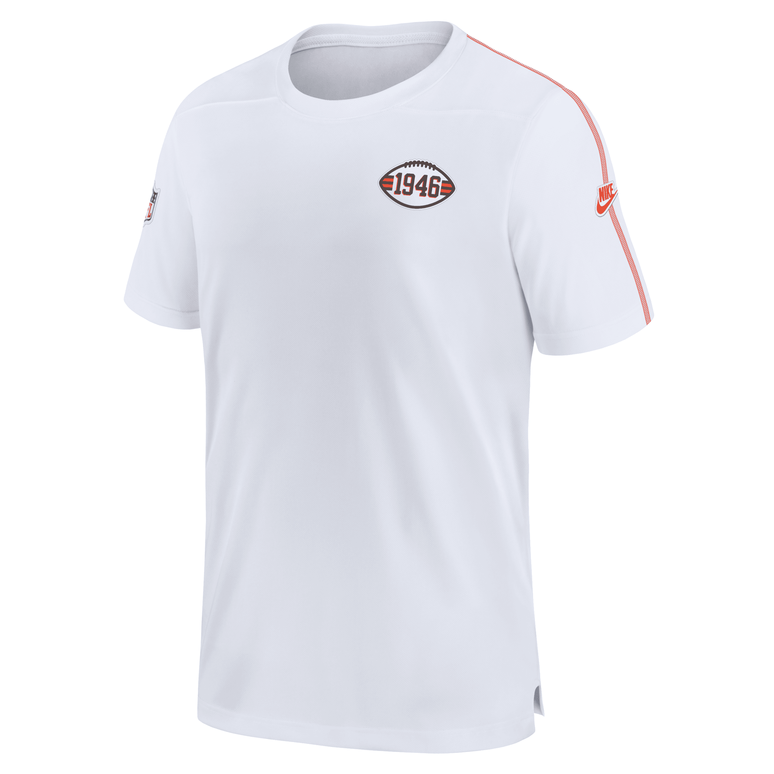 Nike Men's White Cleveland Browns Sideline Alternate Logo Coach Performance T-shirt In White