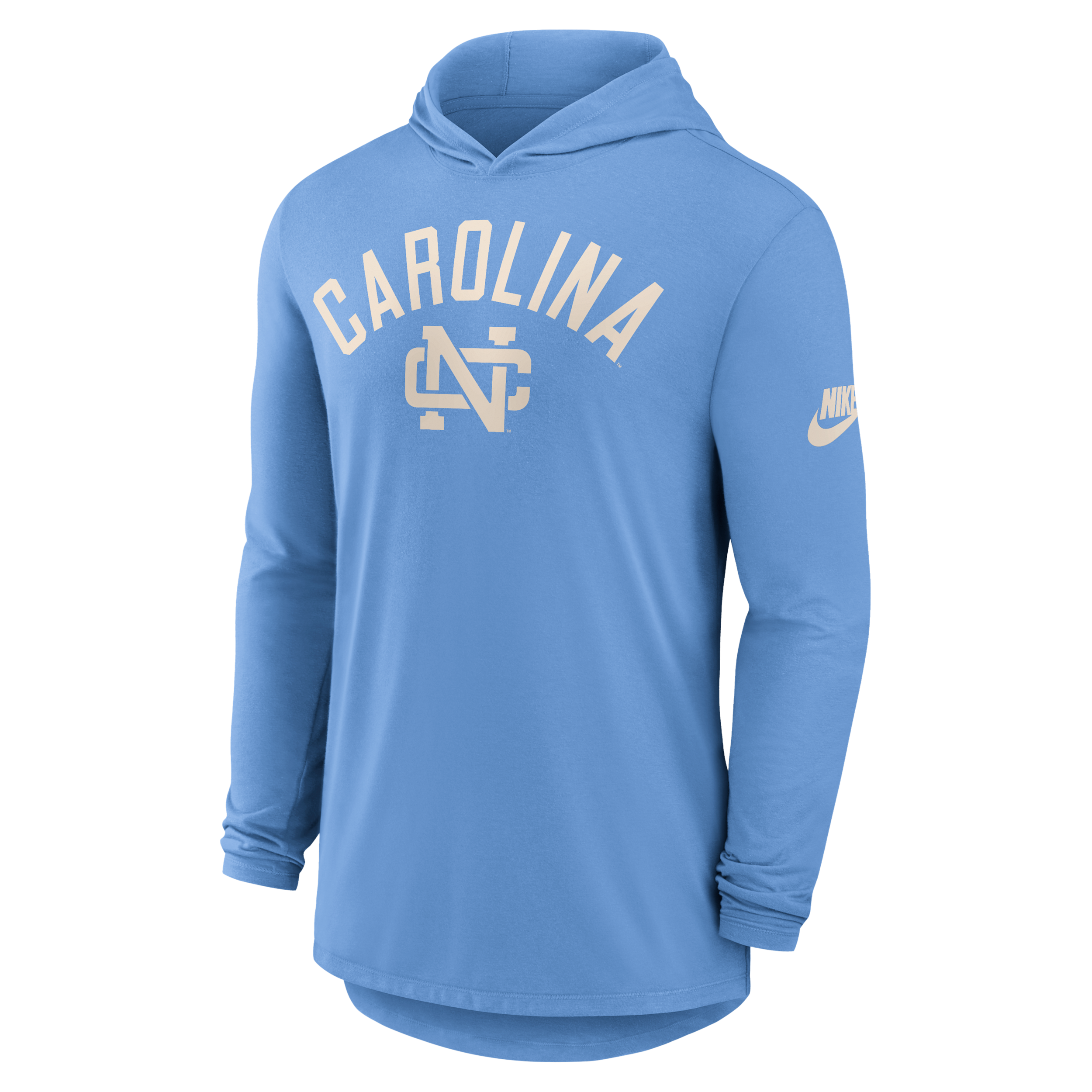 Nike Men's Carolina Blue North Carolina Tar Heels Legacy Arch Tri-Blend Long Sleeve Hooded T-Shirt - Carolina Blue