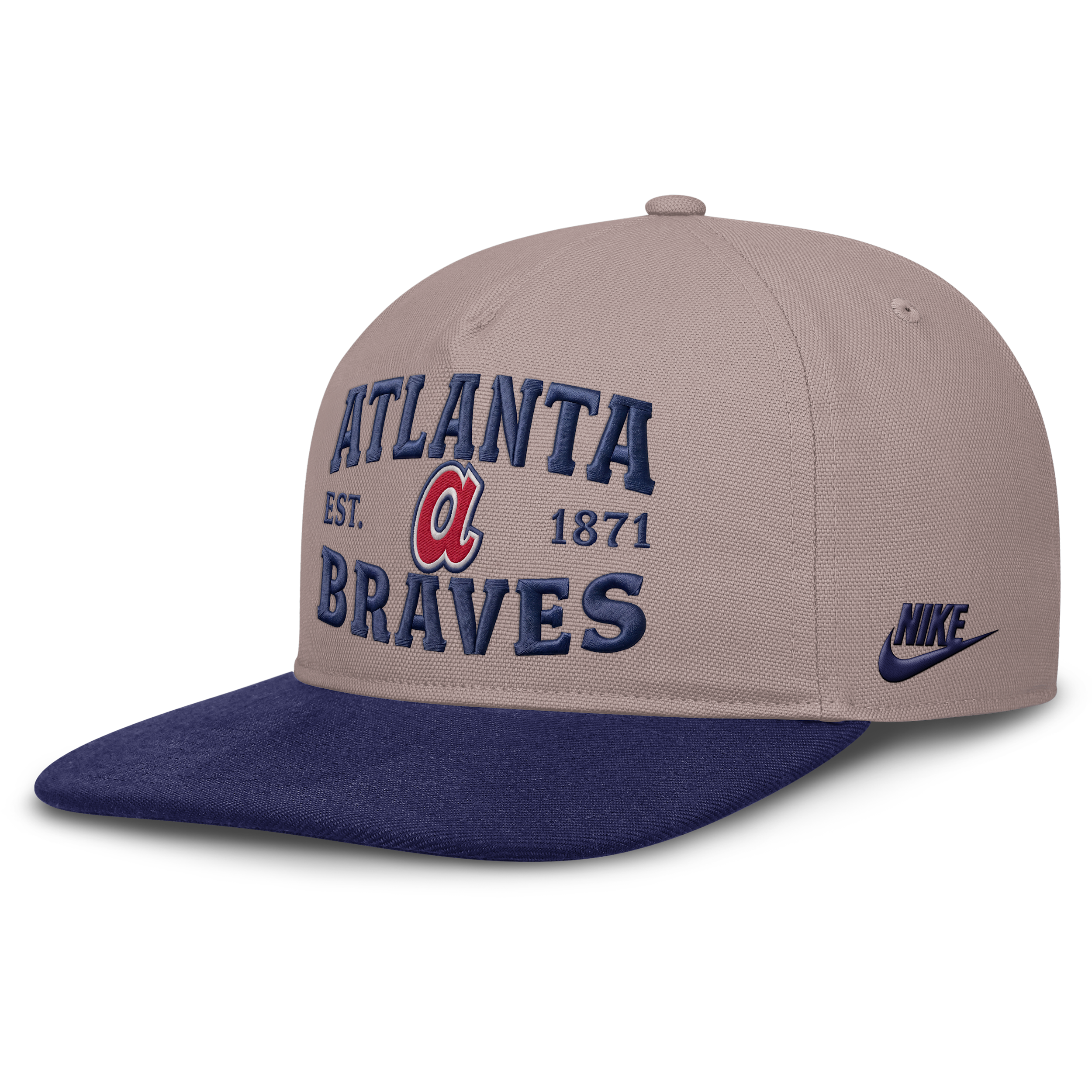 Nike Men's Light Brown/Royal Atlanta Braves Cooperstown Pro 5-Panel Adjustable Hat - Light Brown, Royal