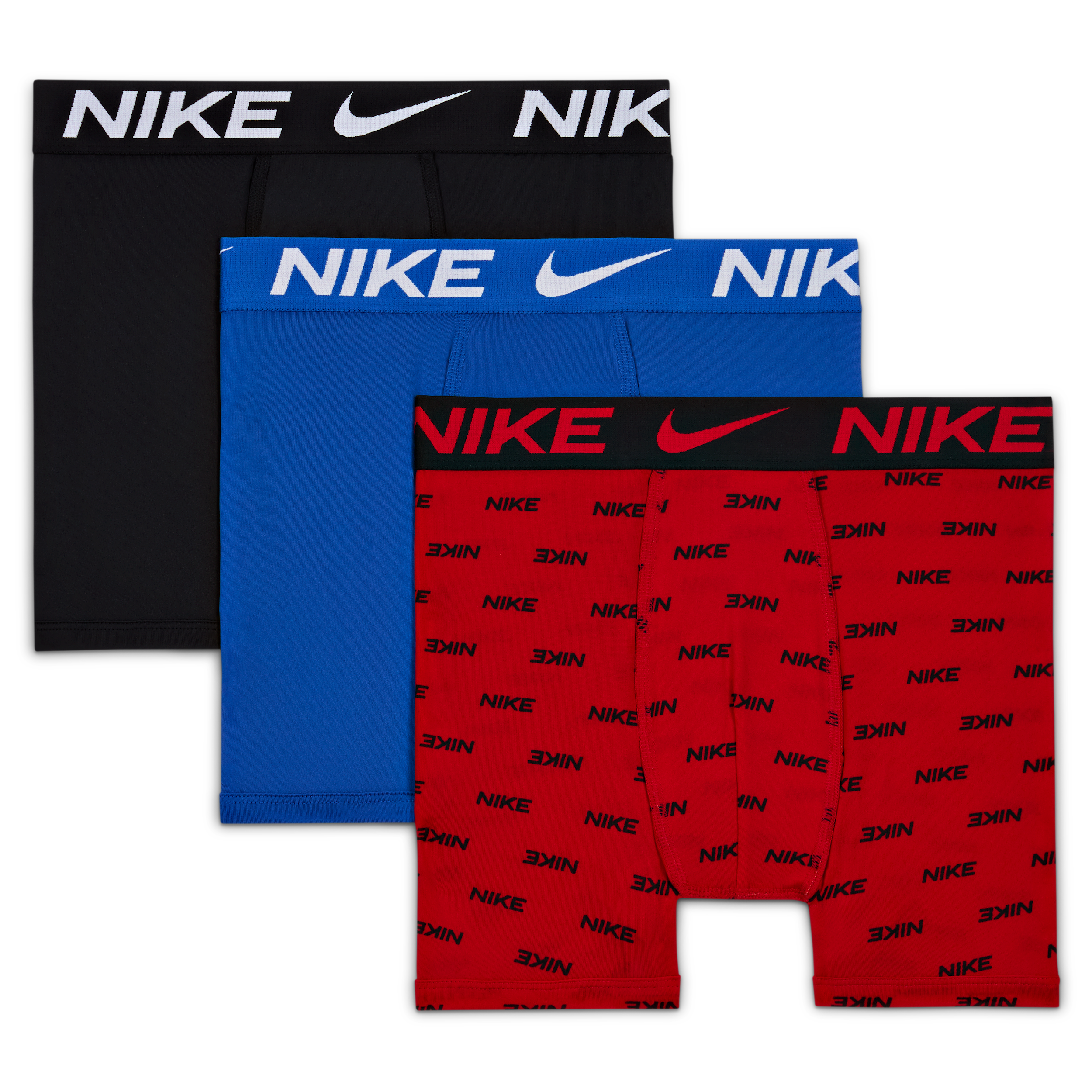 Nike Dri-fit Essentials Big Kids' Printed Boxer Briefs (3-pack) In Multicolor