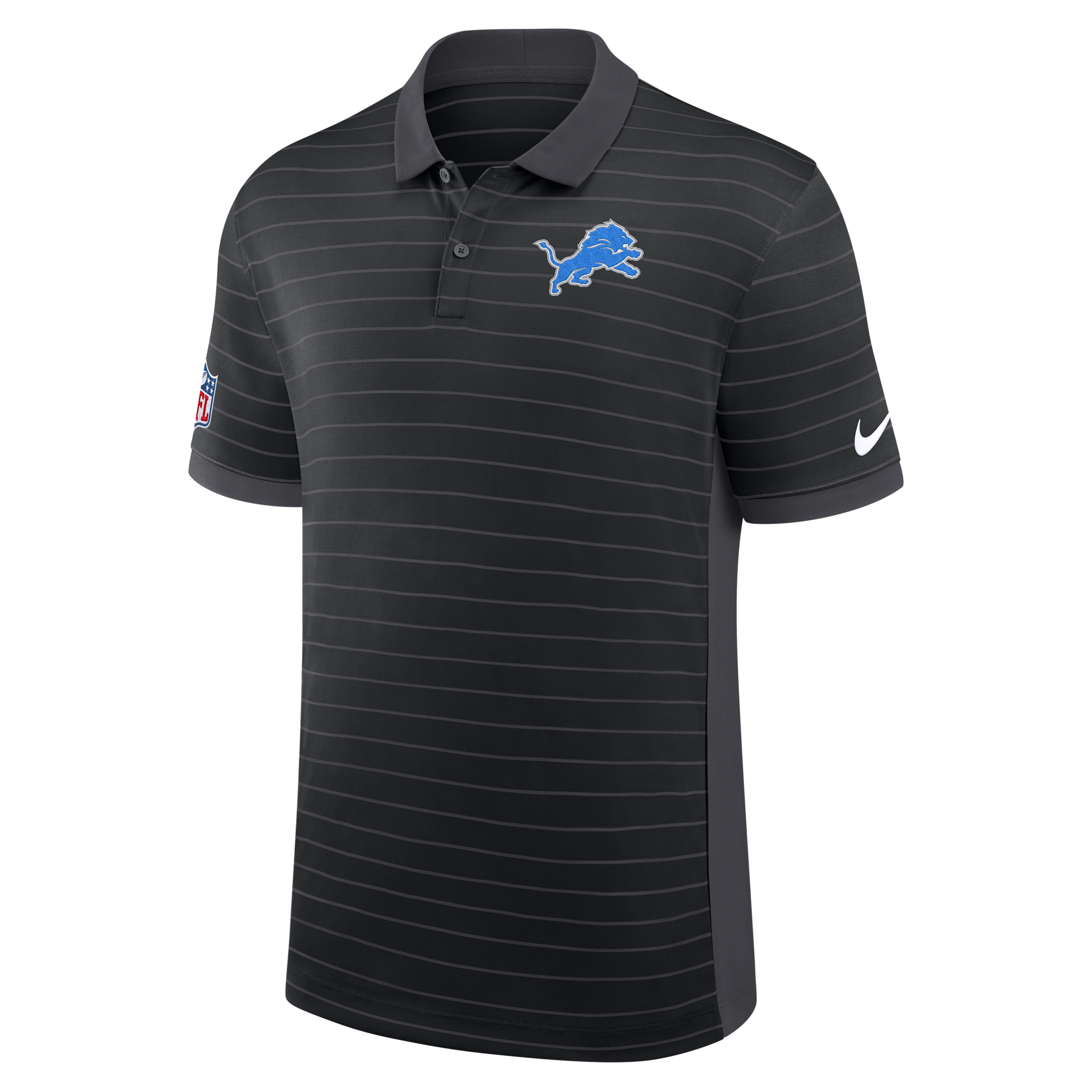 Detroit Lions Sideline Victory Stripe Nike Men's Dri-FIT NFL Polo in Black | 03BG166N9J-RPE