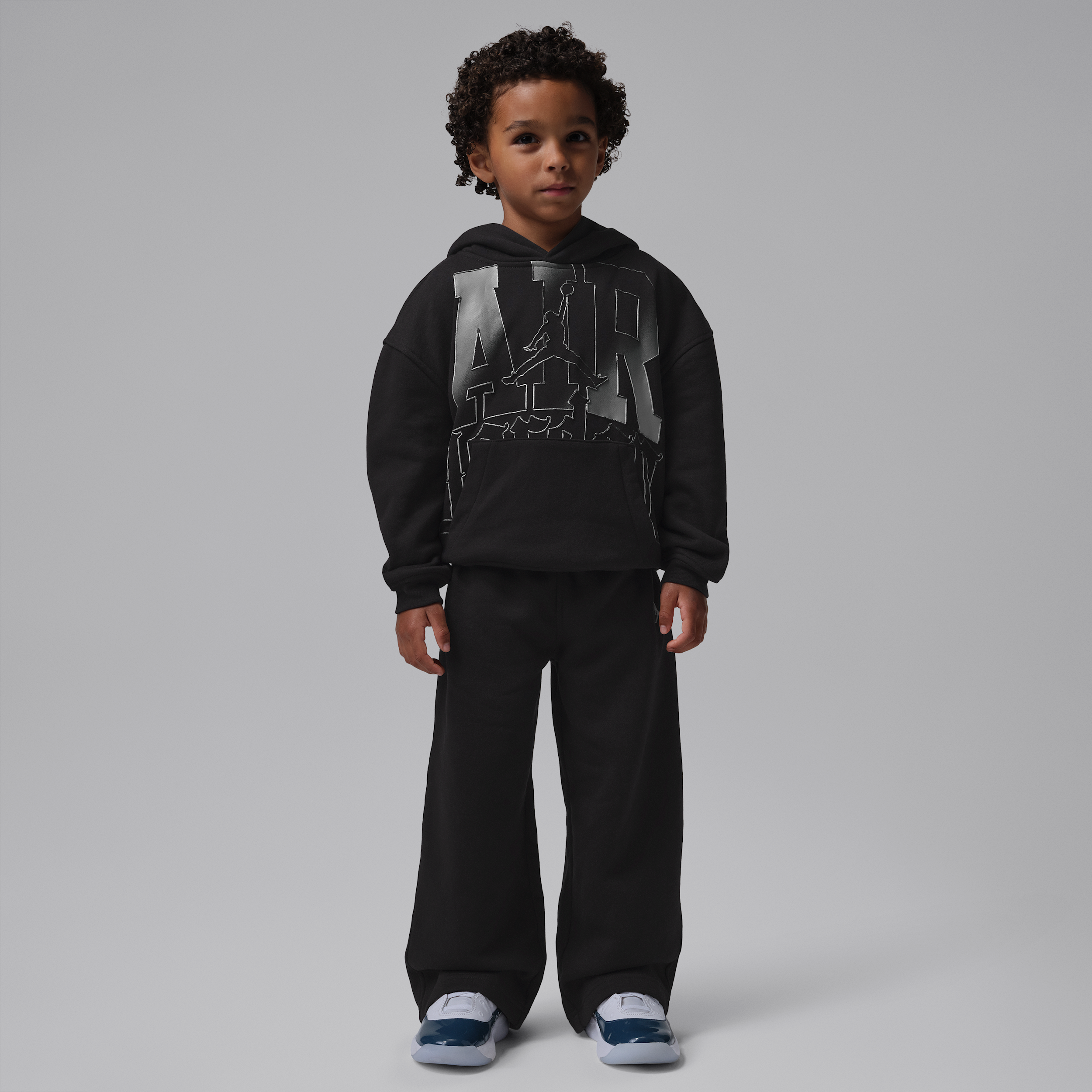 Jordan Little Kids' Shock and Ahhh 2-Piece Fleece Set in Black | 85G535-023