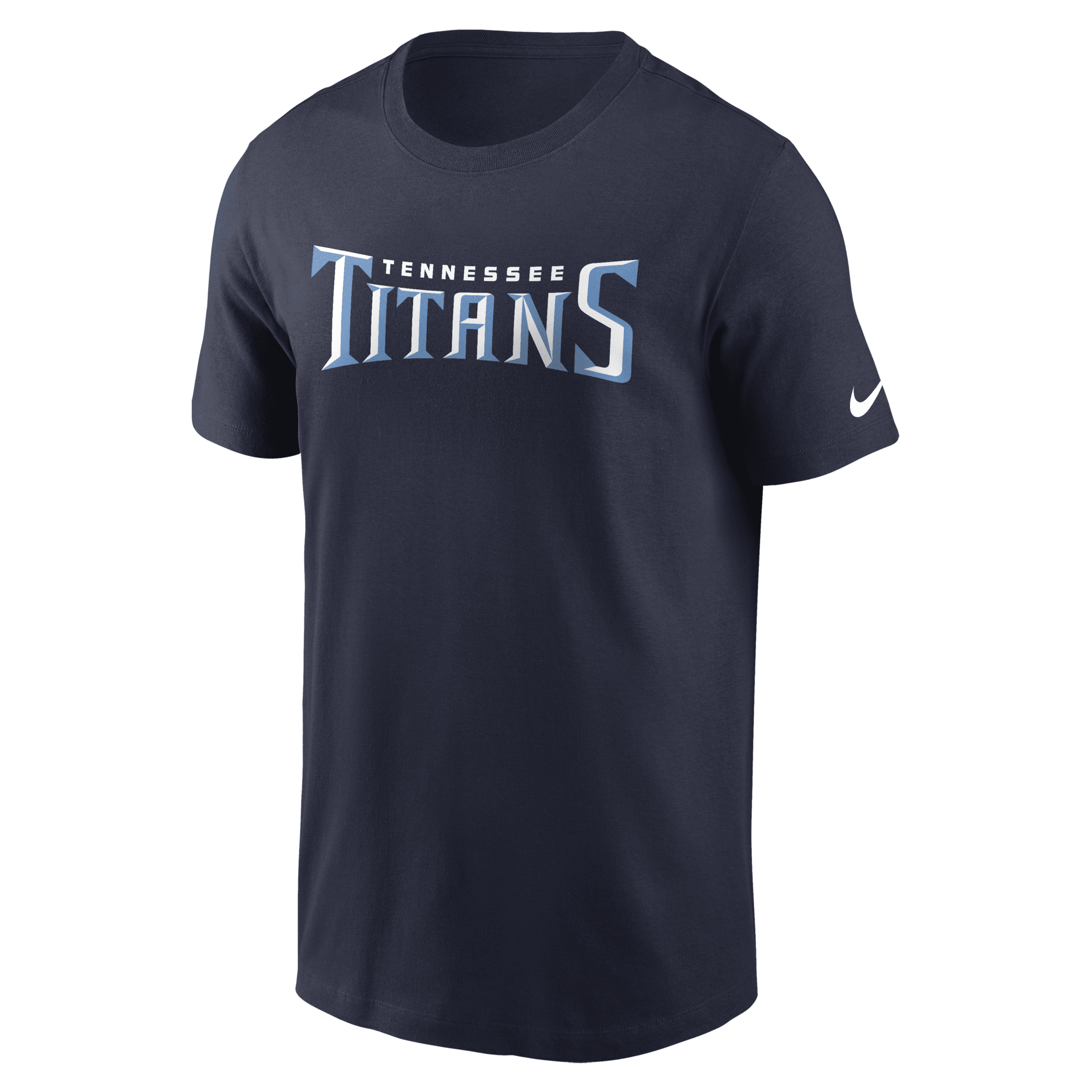 Nike Men's Navy Tennessee Titans Wordmark Legend Performance T-shirt In Blue