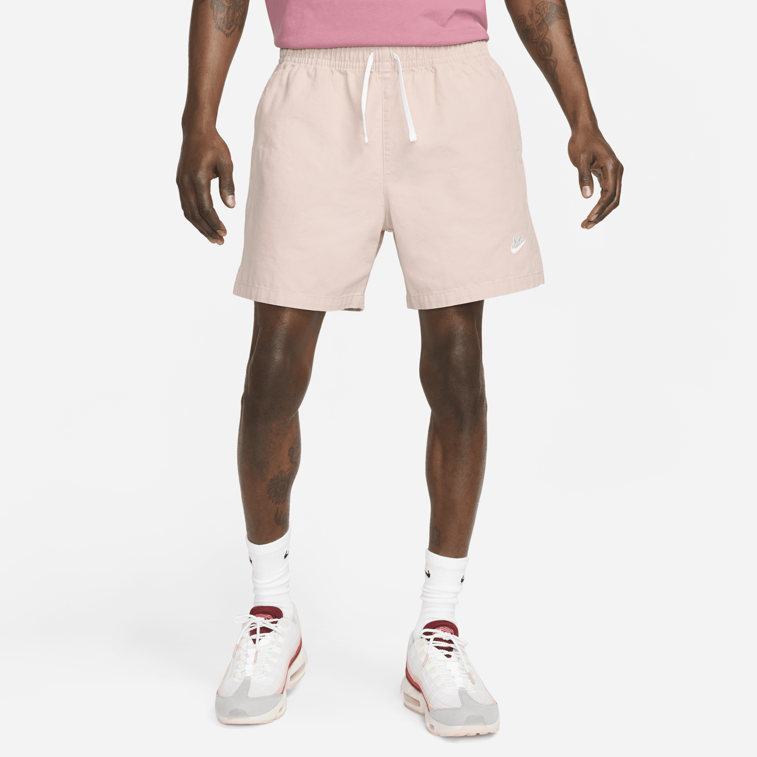 Nike Men's Club Woven Washed Flow Shorts In Pink