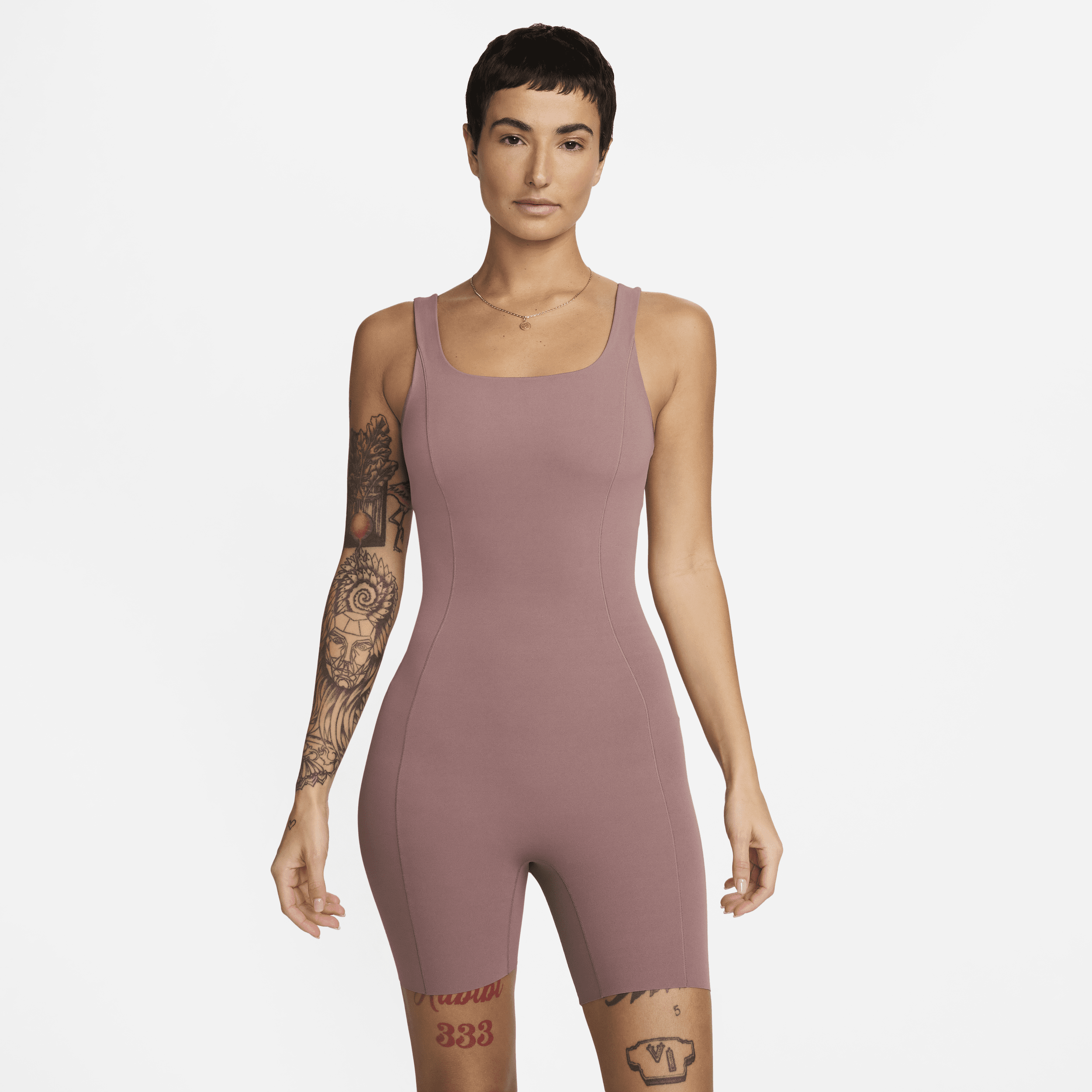 Shop Nike Women's Zenvy Dri-fit Short Bodysuit In Purple