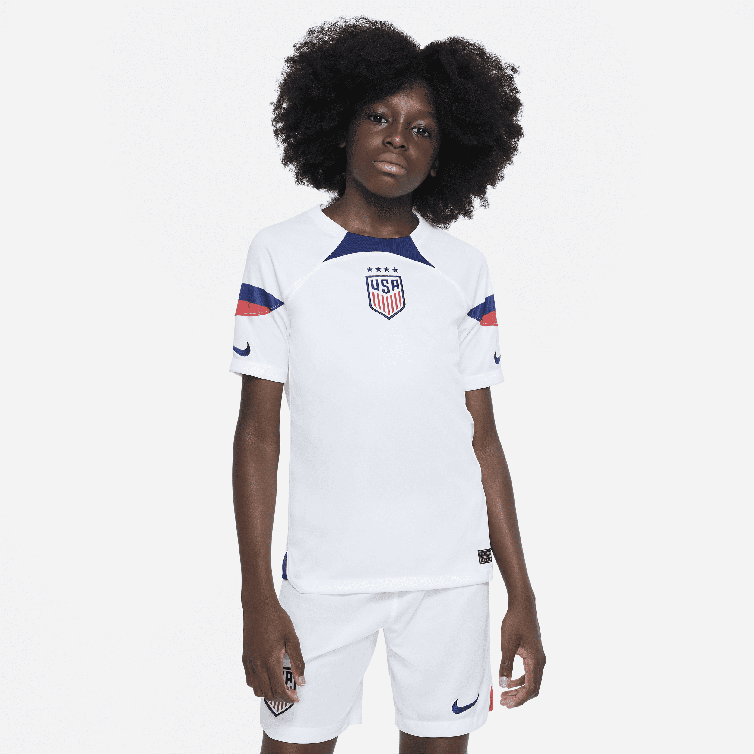 Nike Uswnt 2022/23 Stadium Home Big Kids'  Dri-fit Soccer Jersey In White