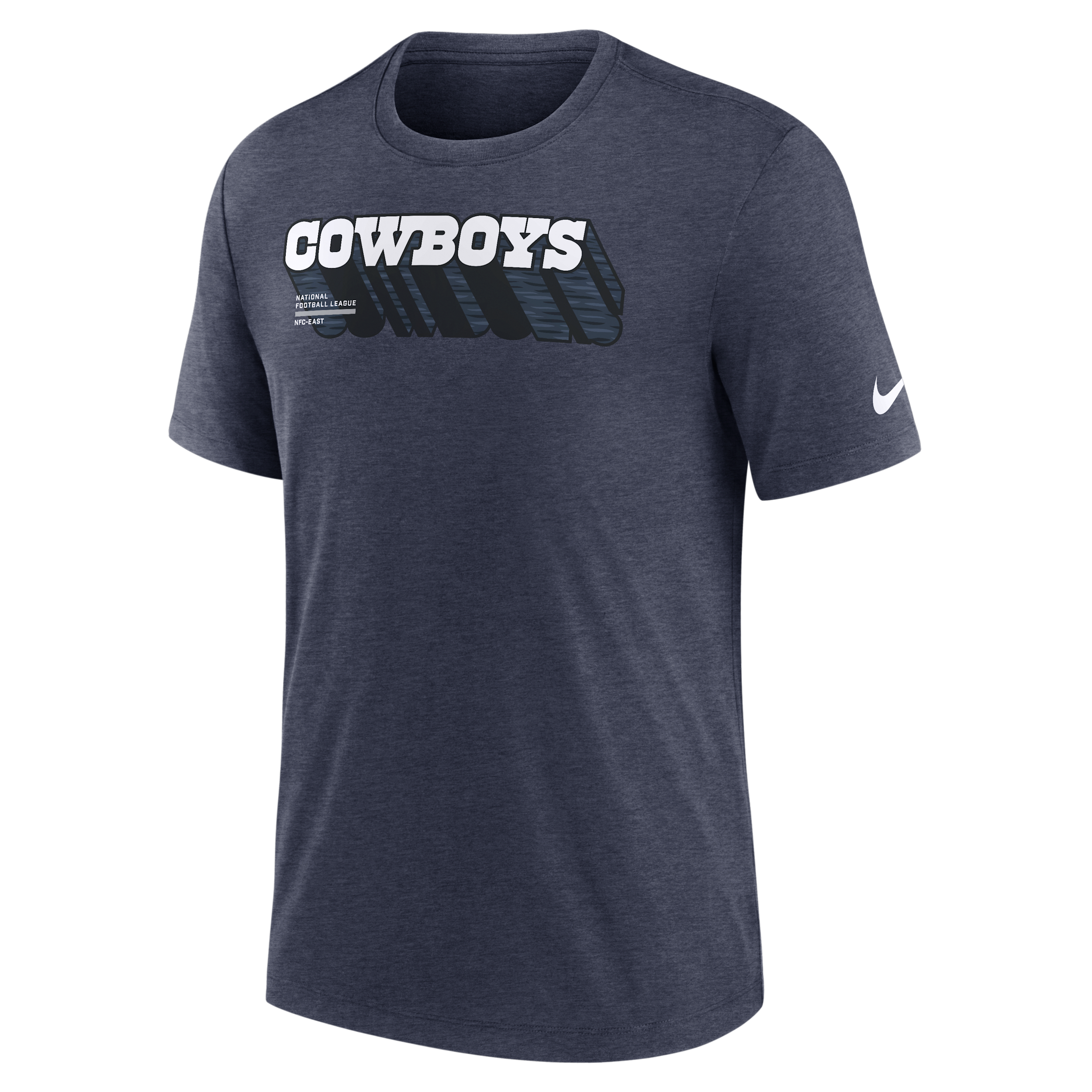 Nike Men's Heather Navy Dallas Cowboys Long Pass Tri-Blend T-Shirt - Heather Navy