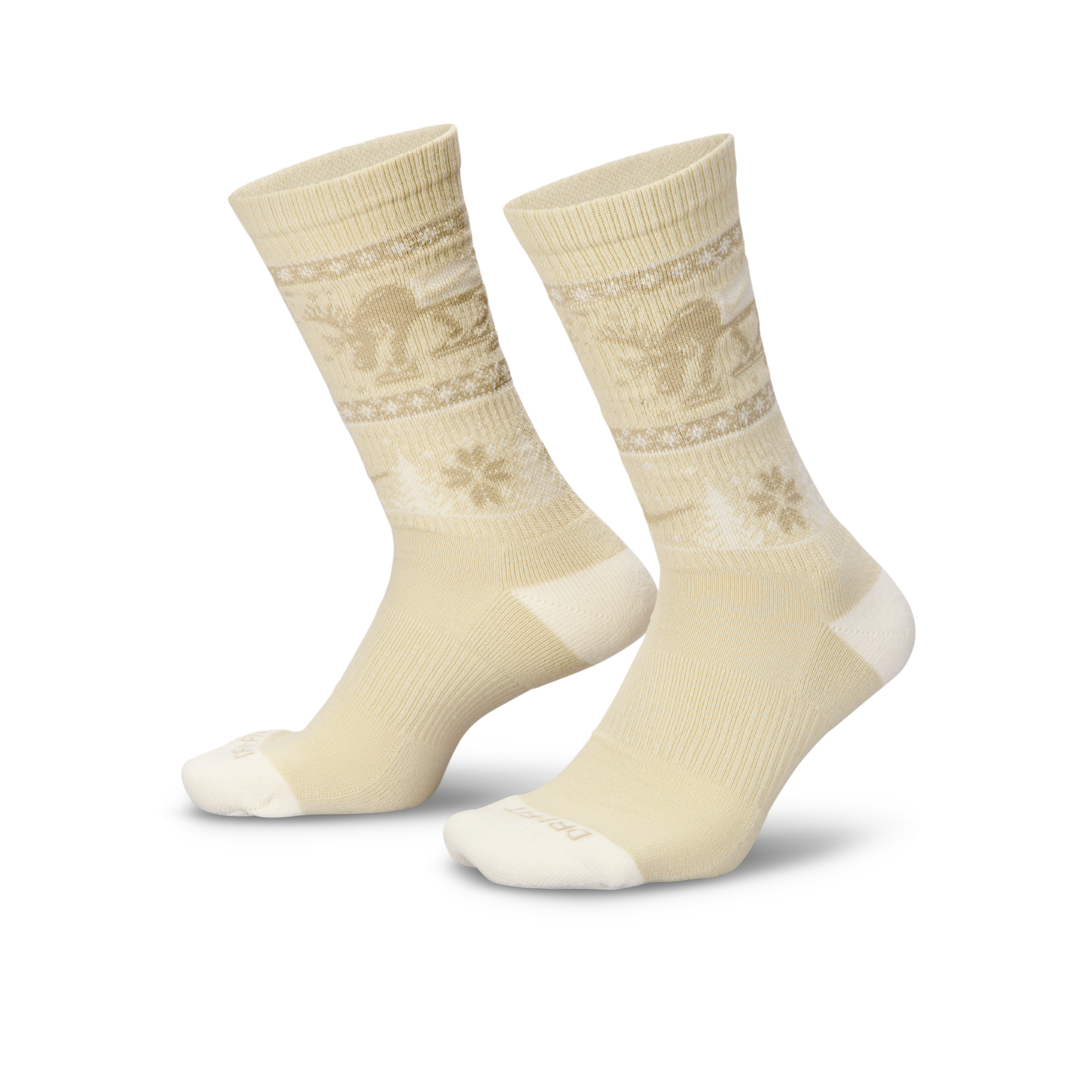 Nike Unisex Everyday Plus Cushioned Winter Wonderland Crew Socks (2 Pairs) In Neutral