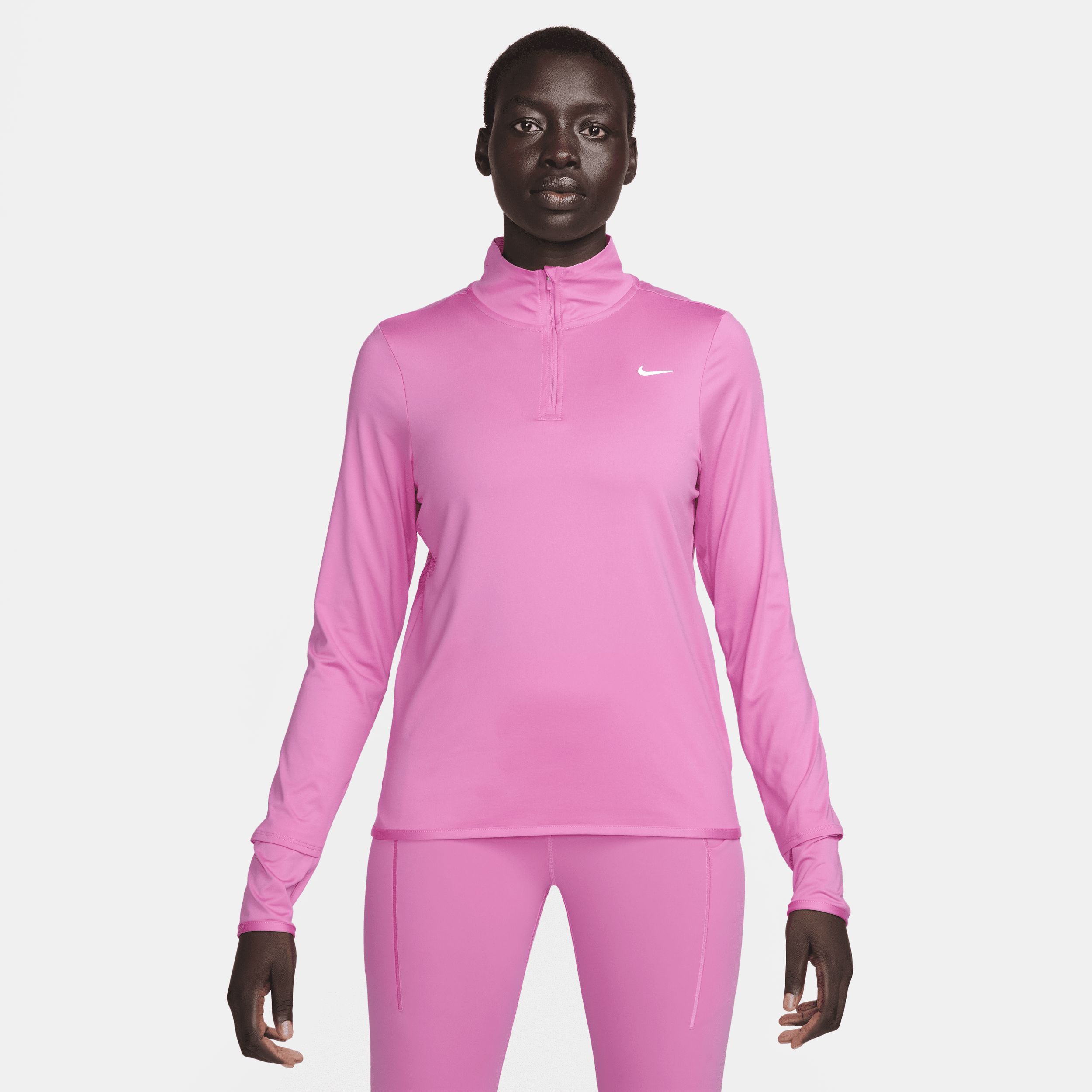 Nike Women's Swift Element Uv Protection 1/4-zip Running Top In Red
