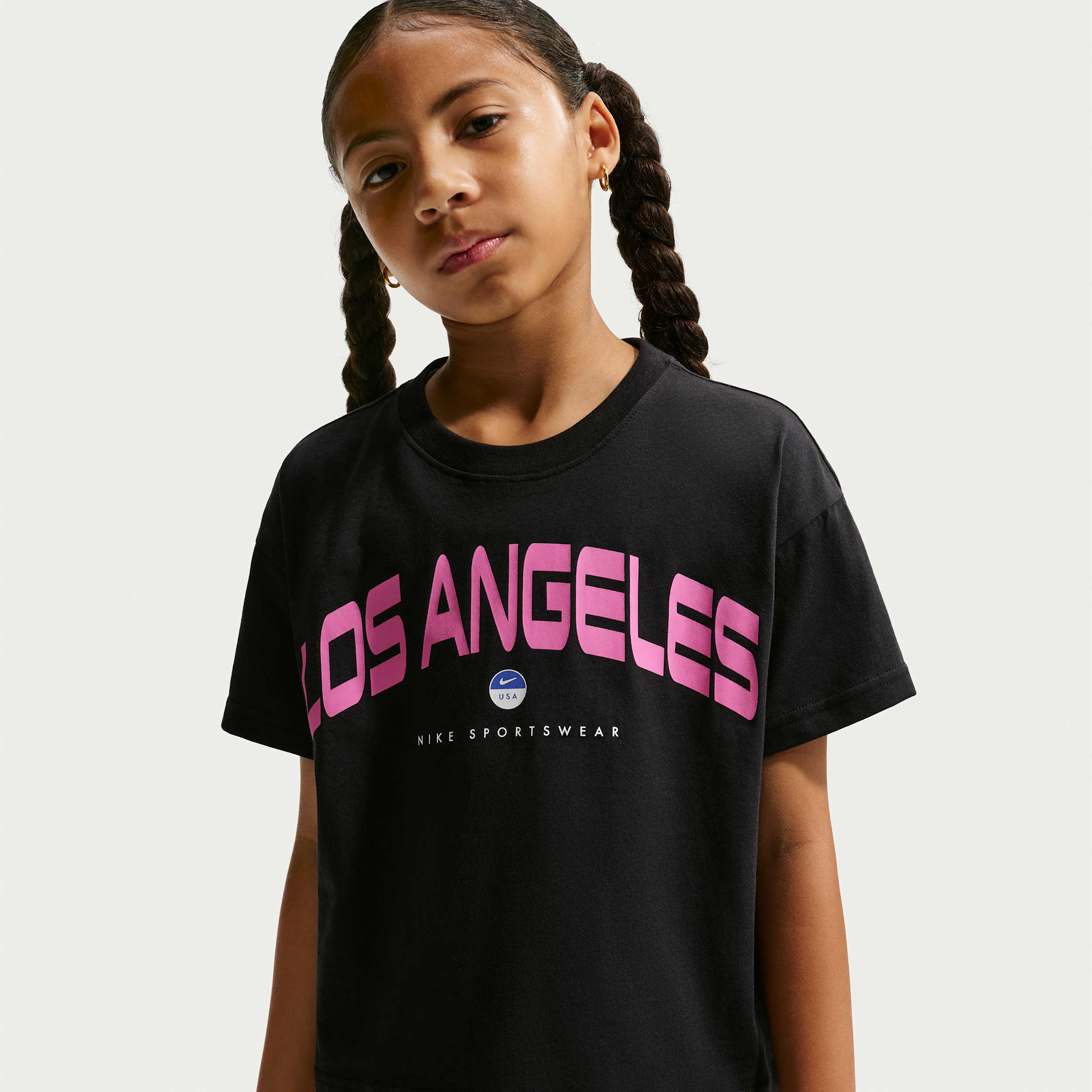 Nike Sportswear Big Kids' (Girls') T-Shirt in Black | IO2023-010