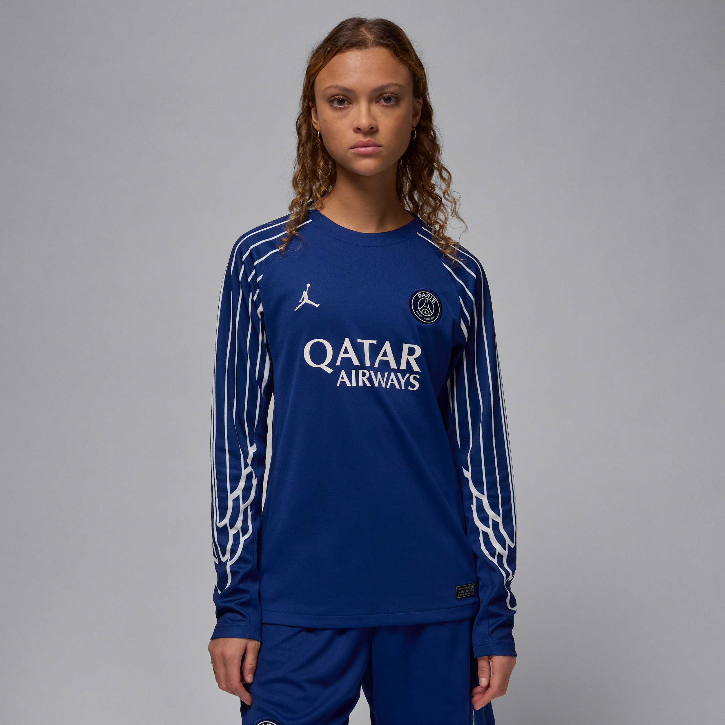 Jordan Women's Paris Saint-germain 2024/25 Stadium Fourth Dri-fit Soccer Replica Long-sleeve Jersey In Blue