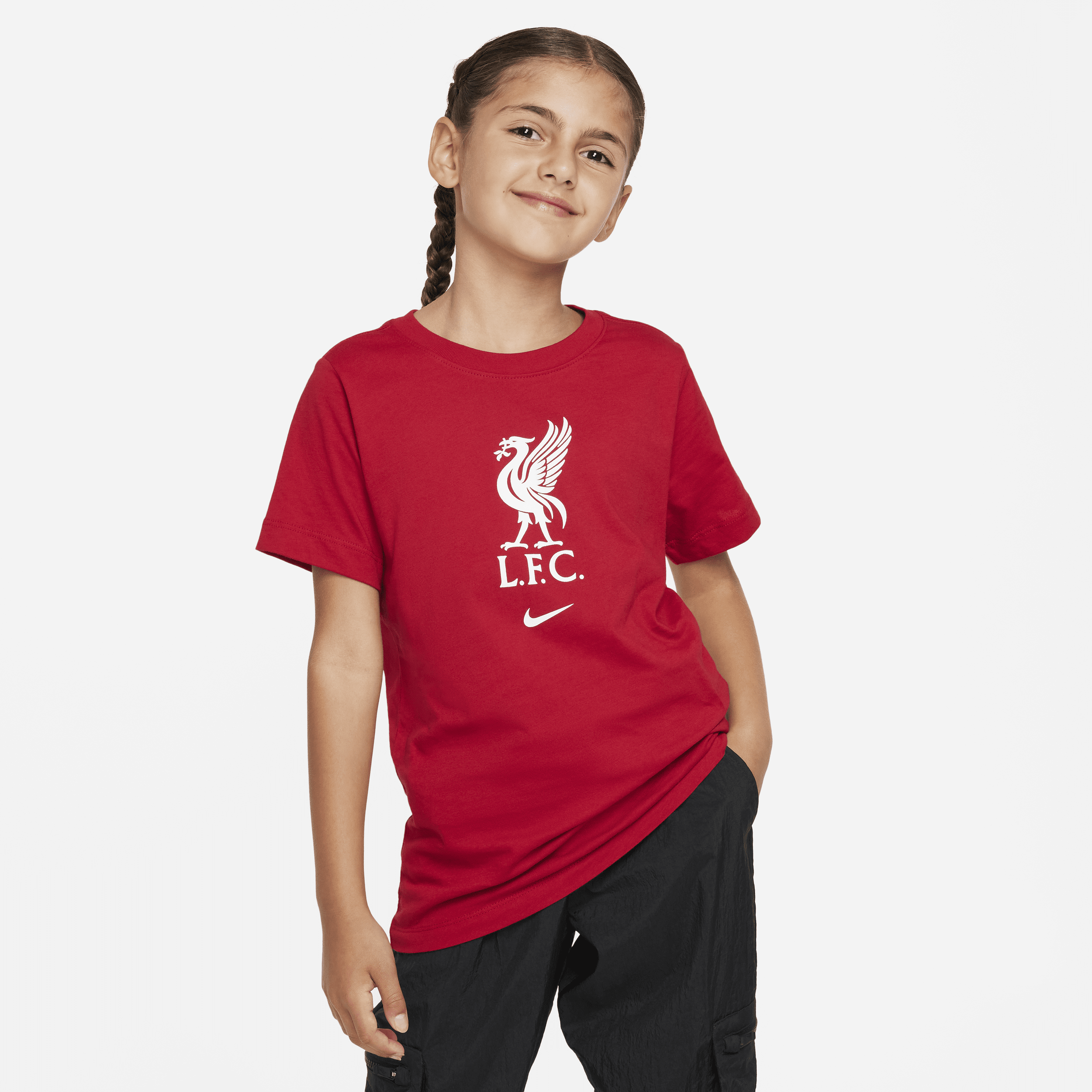 Nike Liverpool Fc Crest Big Kids'  T-shirt In Red