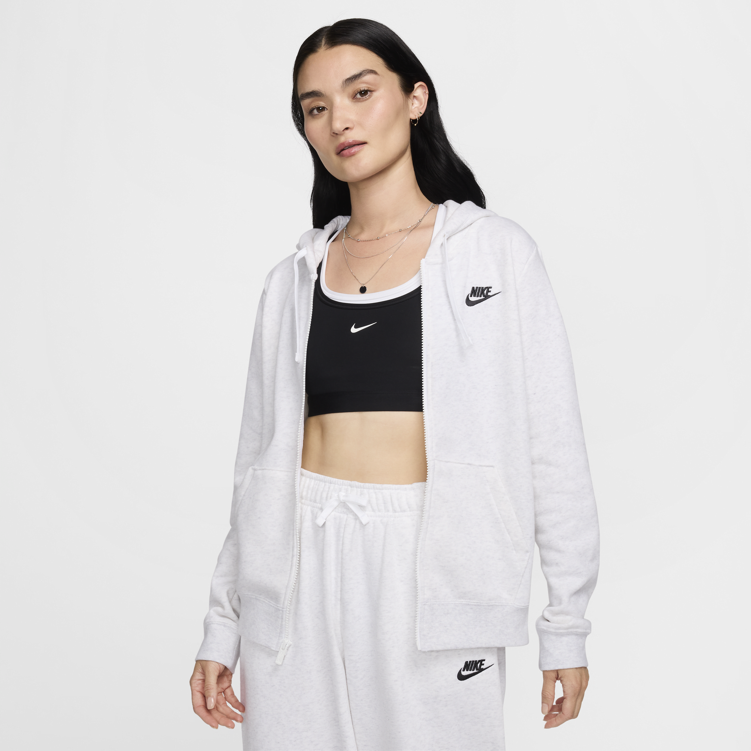 Nike Women's Sportswear Club Fleece Full-zip Hoodie In Brown