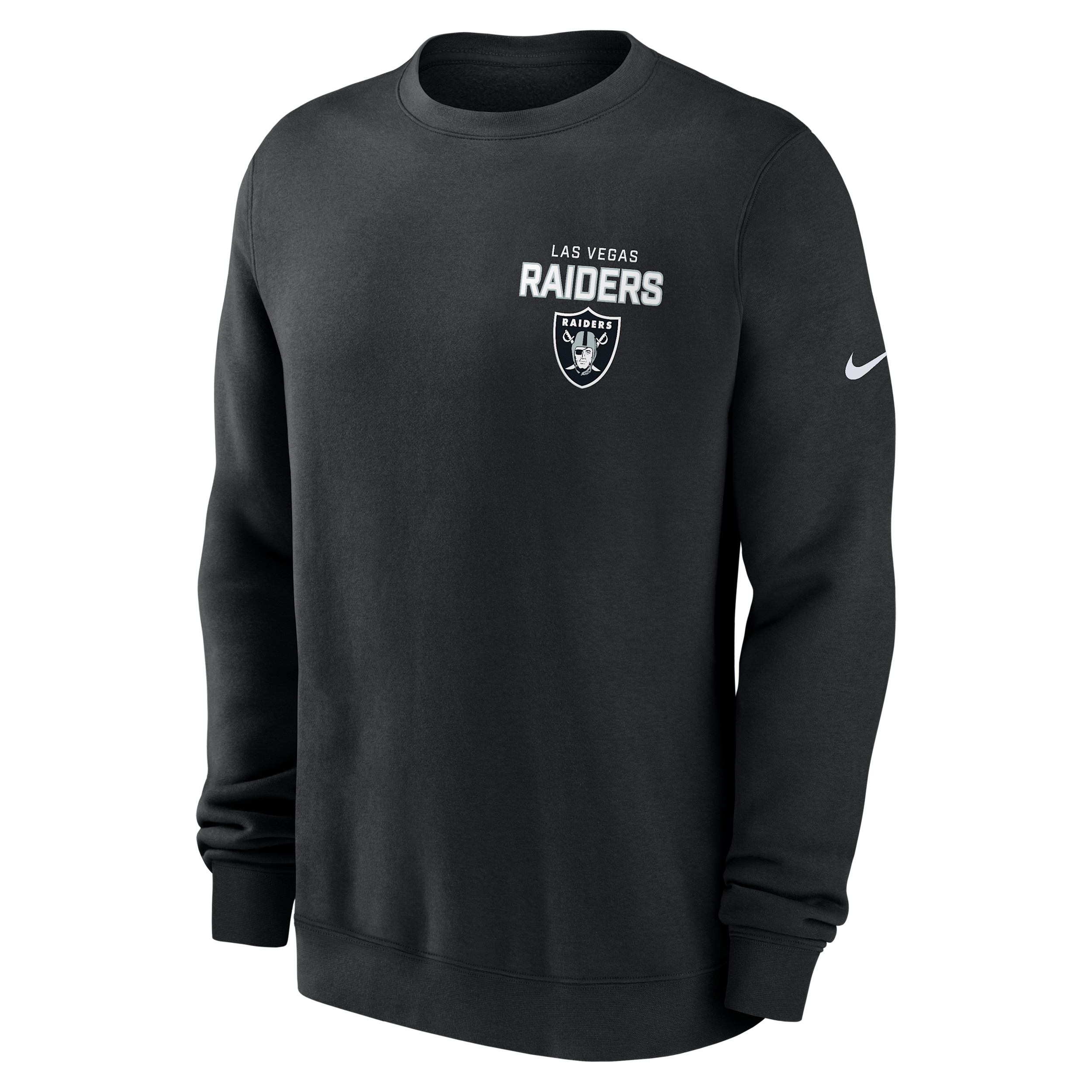 Las Vegas Raiders Draw Block Club Nike Men's NFL Pullover Crew in Black | NKPV00A8D-KU0
