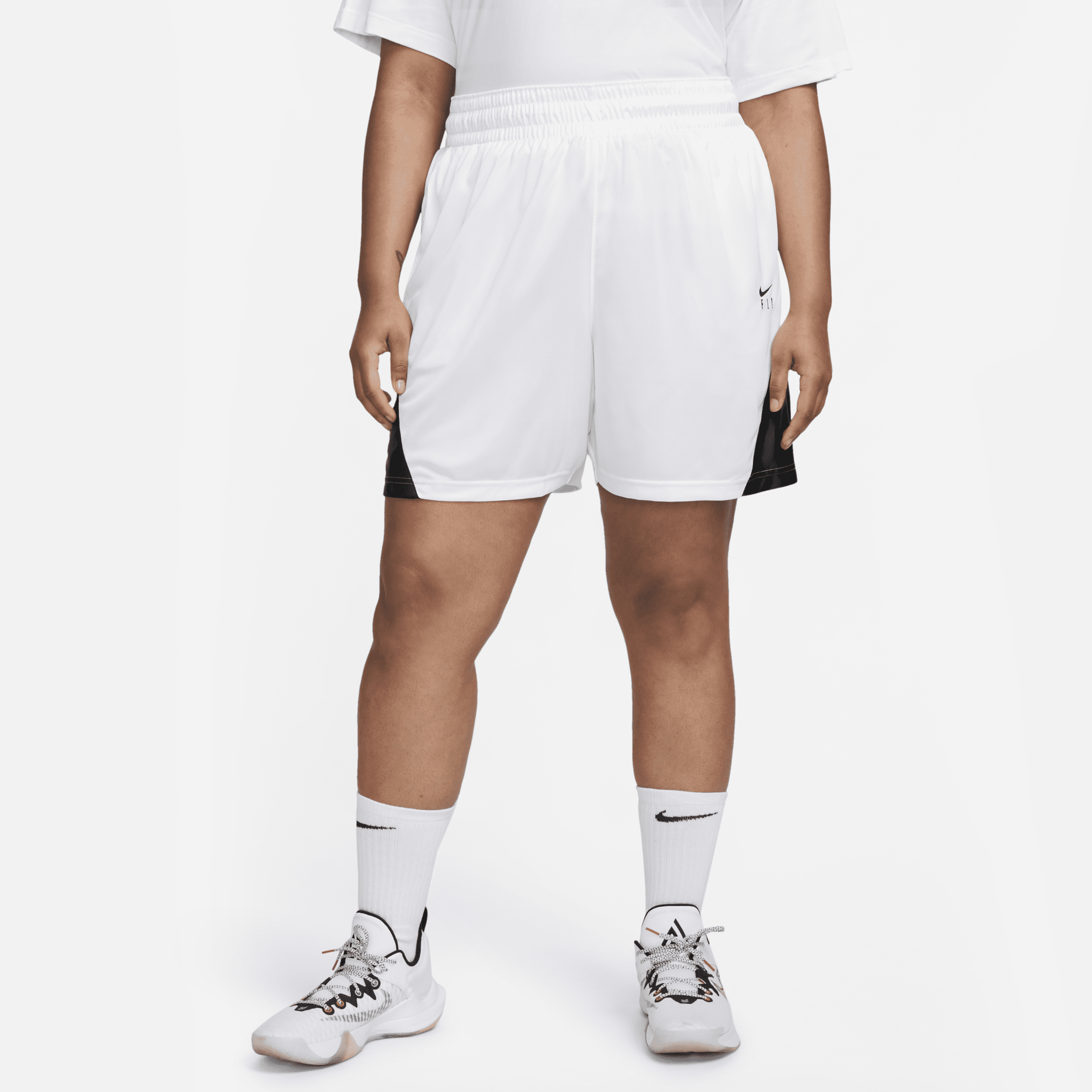 Nike Women's Dri-fit Isofly Basketball Shorts (plus Size) In White
