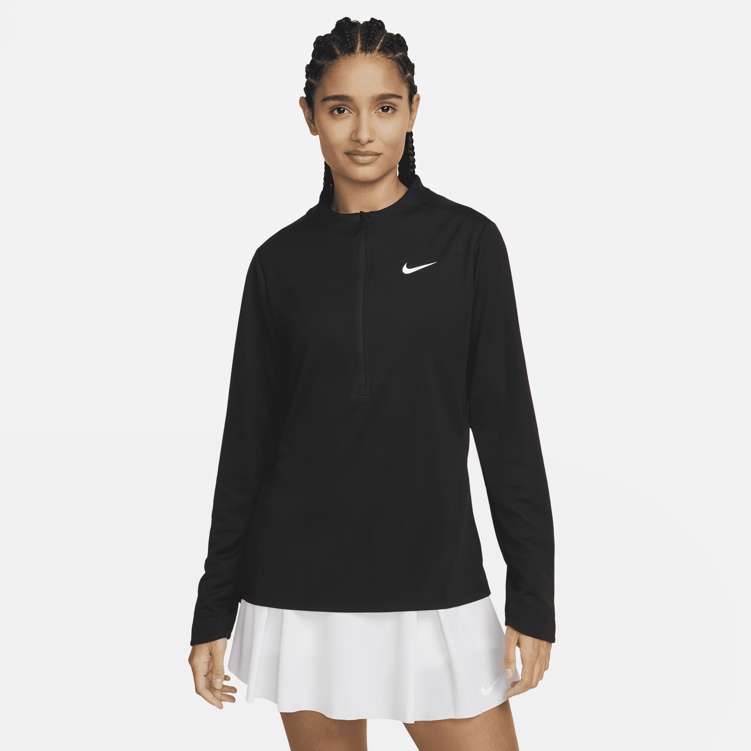 Shop Nike Women's Dri-fit Uv Advantage 1/2-zip Top In Black