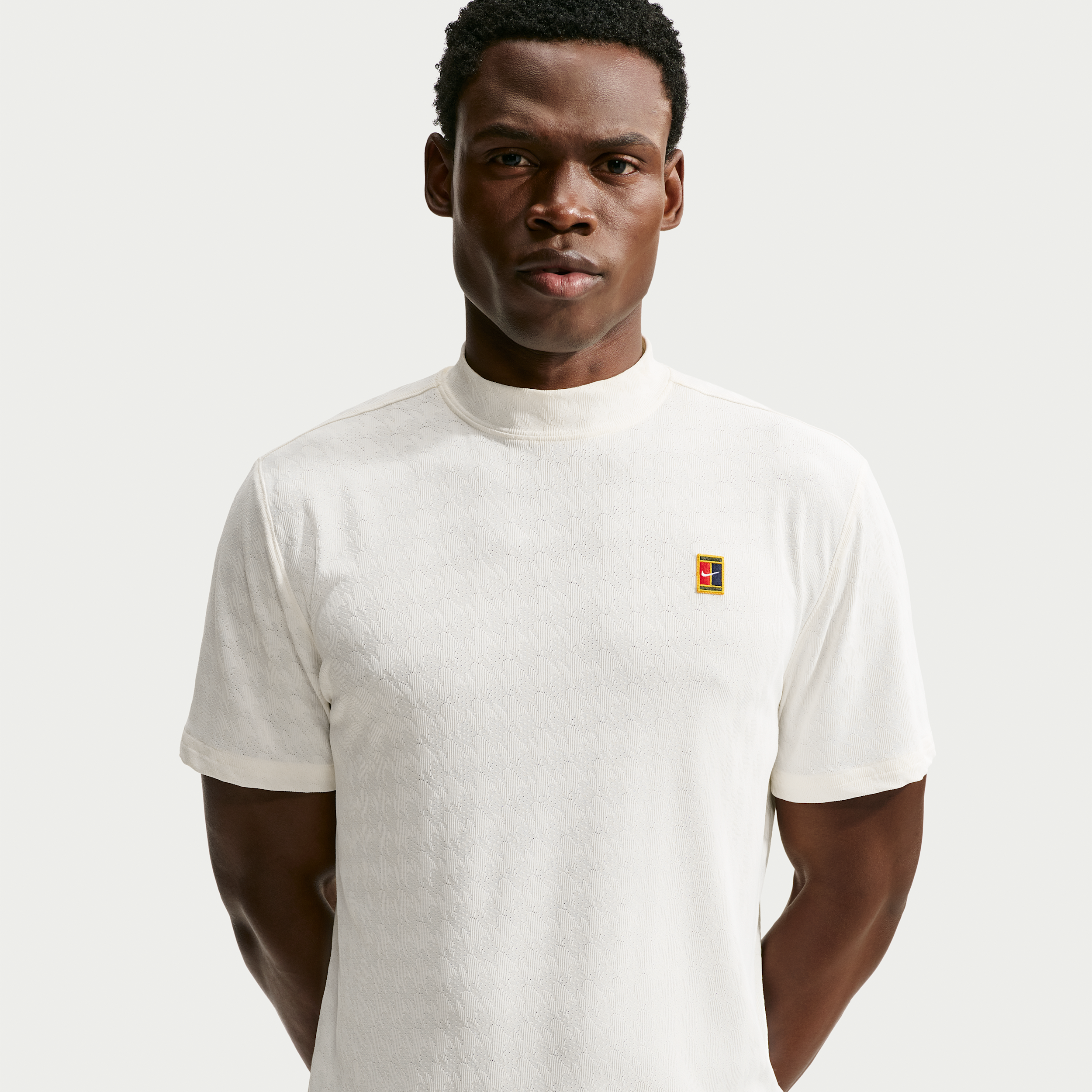 Nike Men's Club Rules Aero-FIT Mock-Neck Top in White | IU0800-133