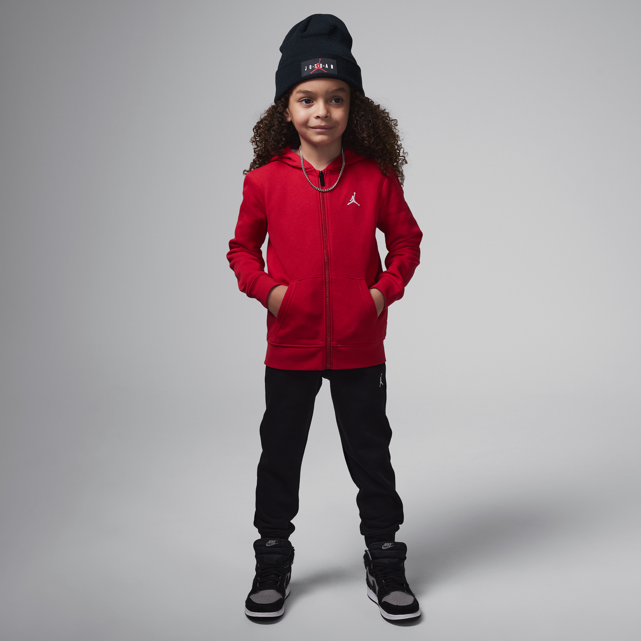 Jordan Brooklyn Fleece Little Kids' 2-piece Full-zip Hoodie Set In Black