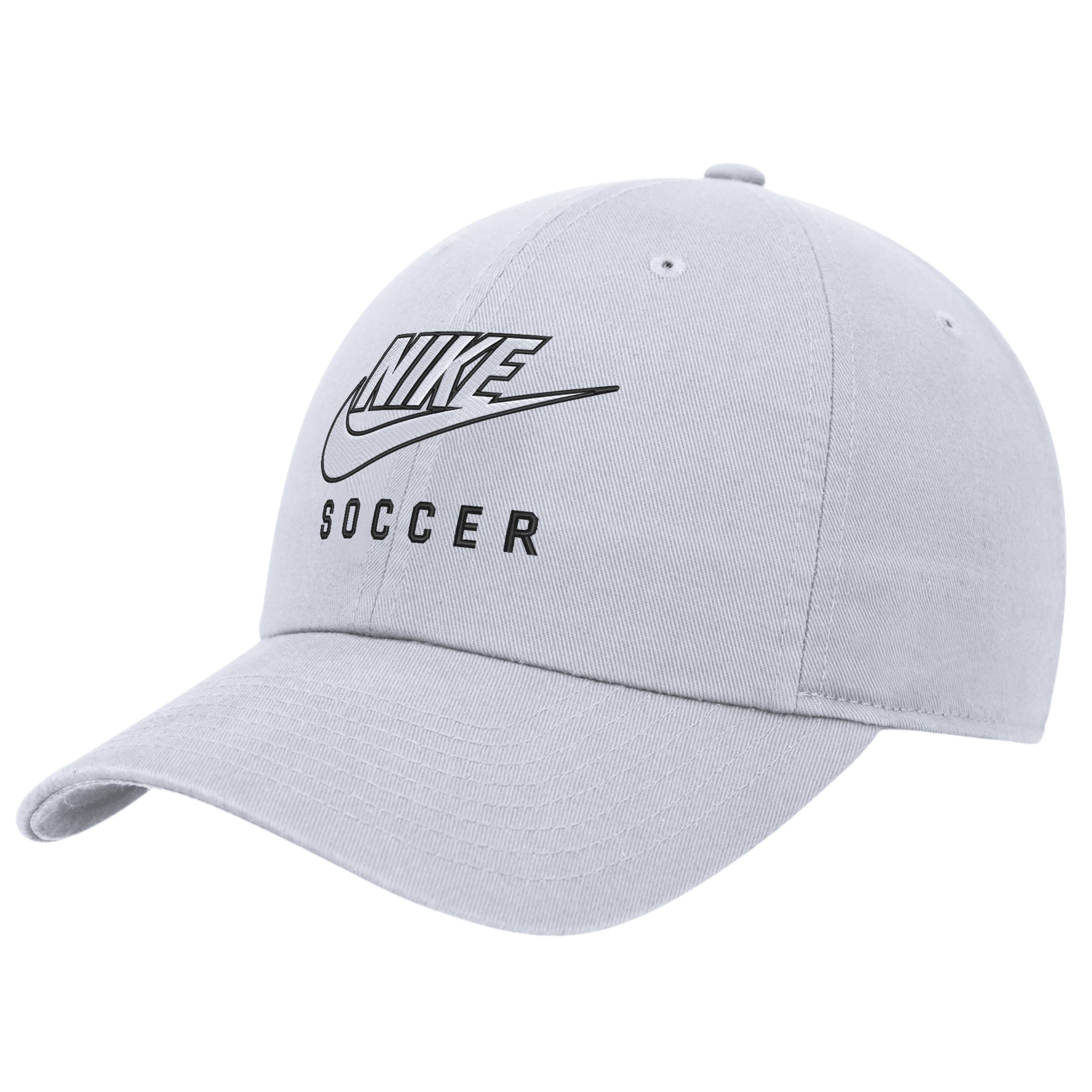 Nike Unisex Club Structured Dri-fit Soccer Futura Swoosh Cap In White