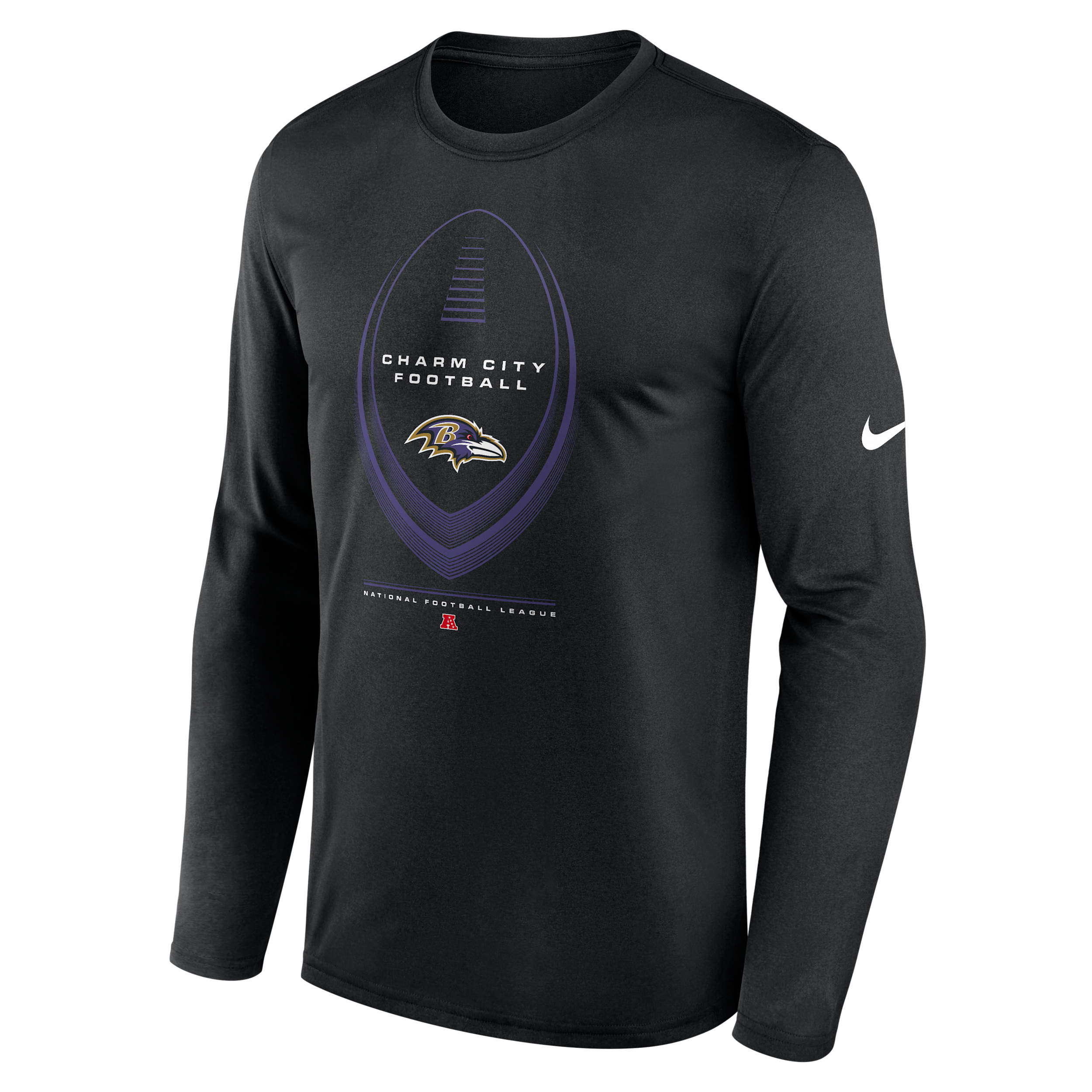 Baltimore Ravens Legend Icon Nike Men's Dri-FIT NFL Long-Sleeve T-Shirt in Black | NKHT00A8G-NDB