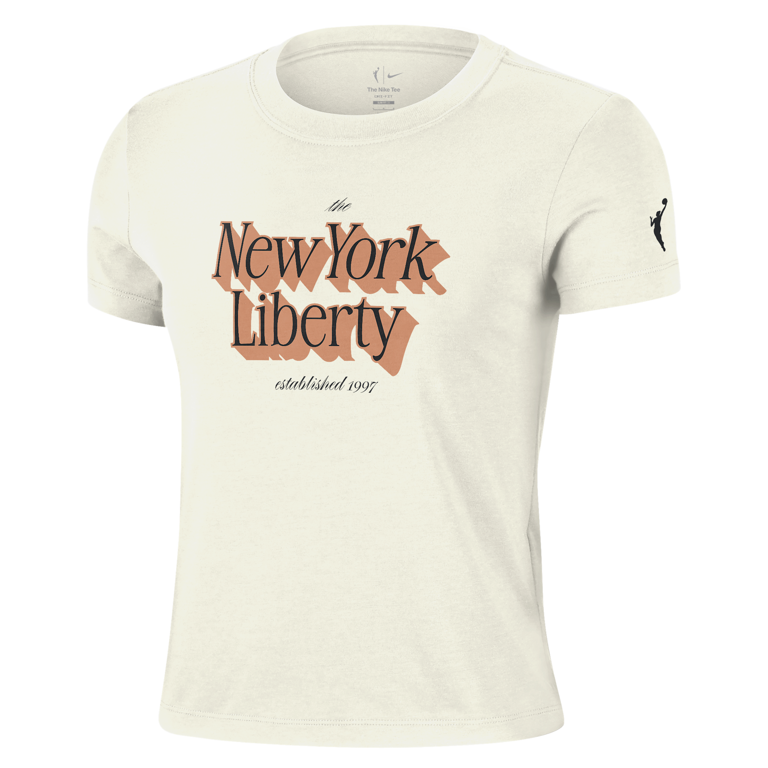 Nike Women's New York Liberty WNBA Cropped T-Shirt in White | IM1630-133