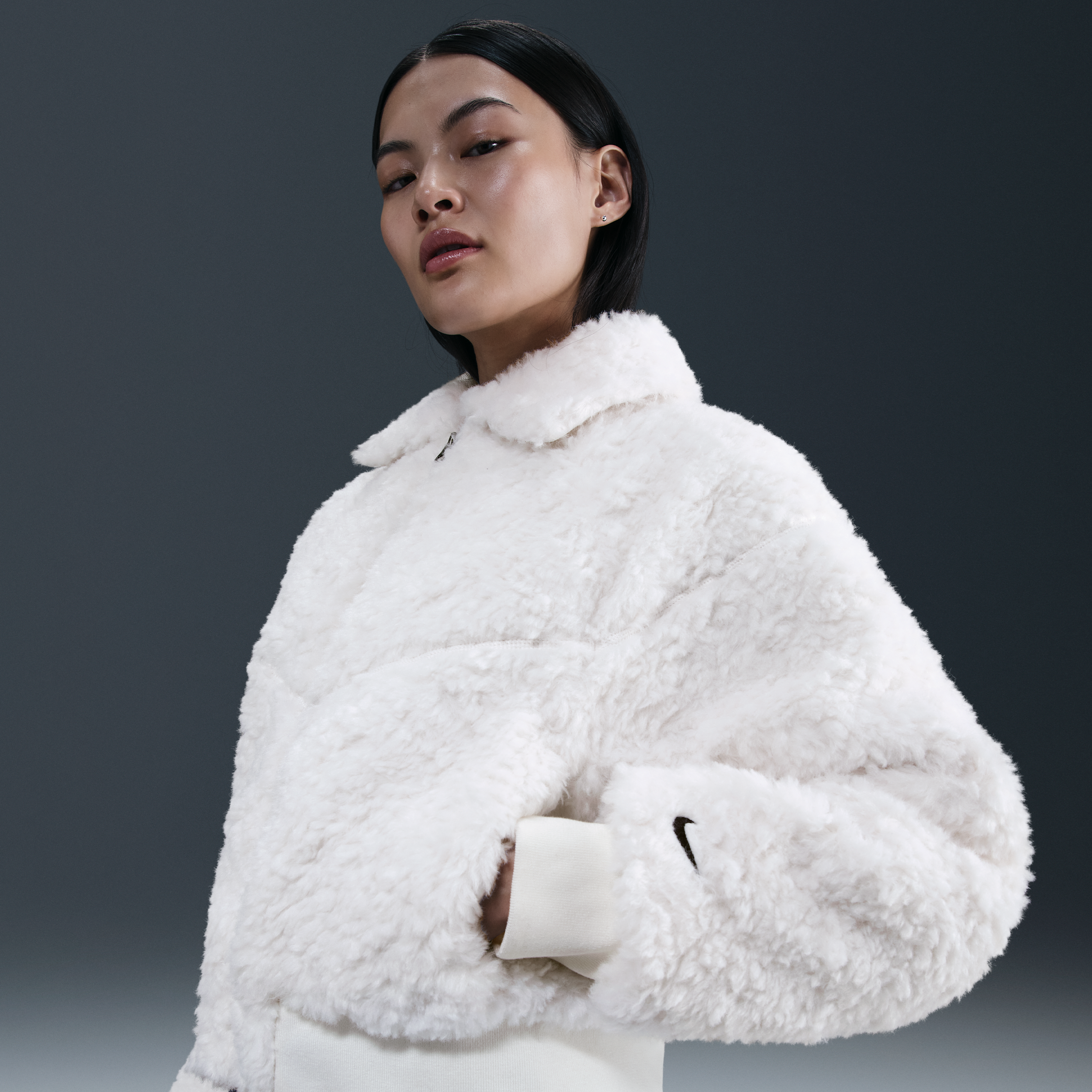 Nike Women's  Sportswear Essential Loose Bomber Jacket In White