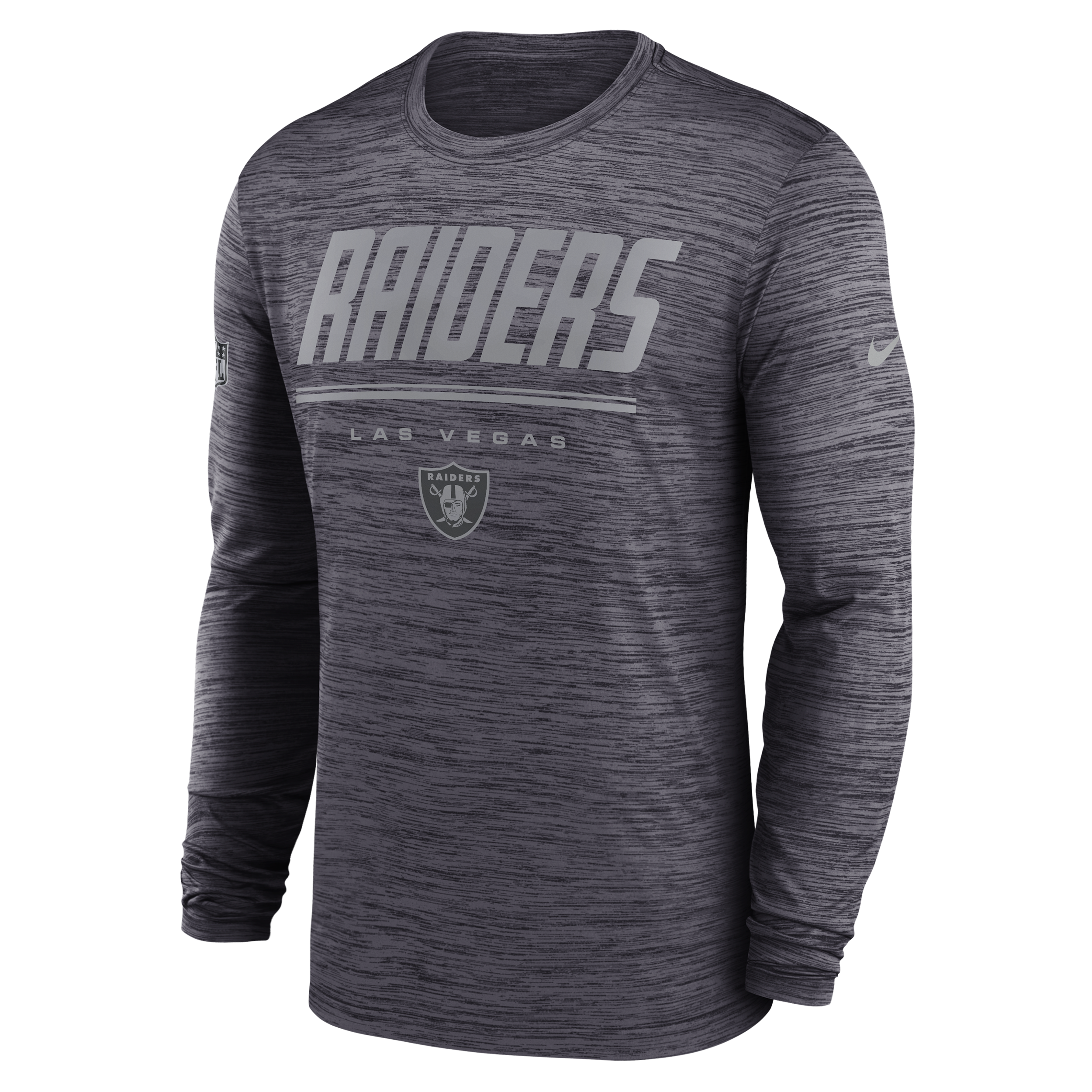 Las Vegas Raiders Sideline Team Issue Velocity Nike Men's Dri-FIT NFL Long-Sleeve T-Shirt in Black | 02EQ00A8D-CH4
