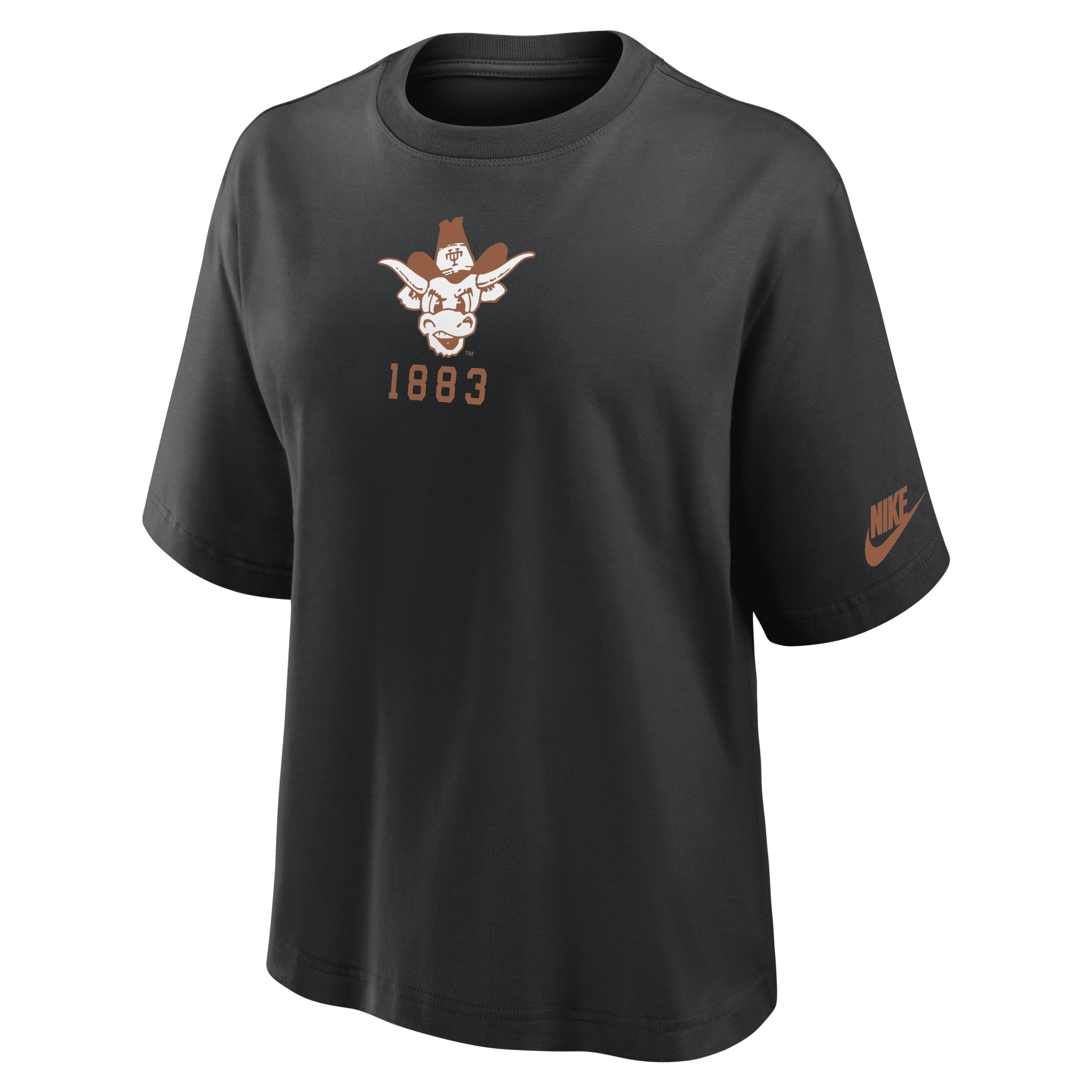 Nike Texas Longhorns Legacy Established Boxy Women's College T-shirt In Black
