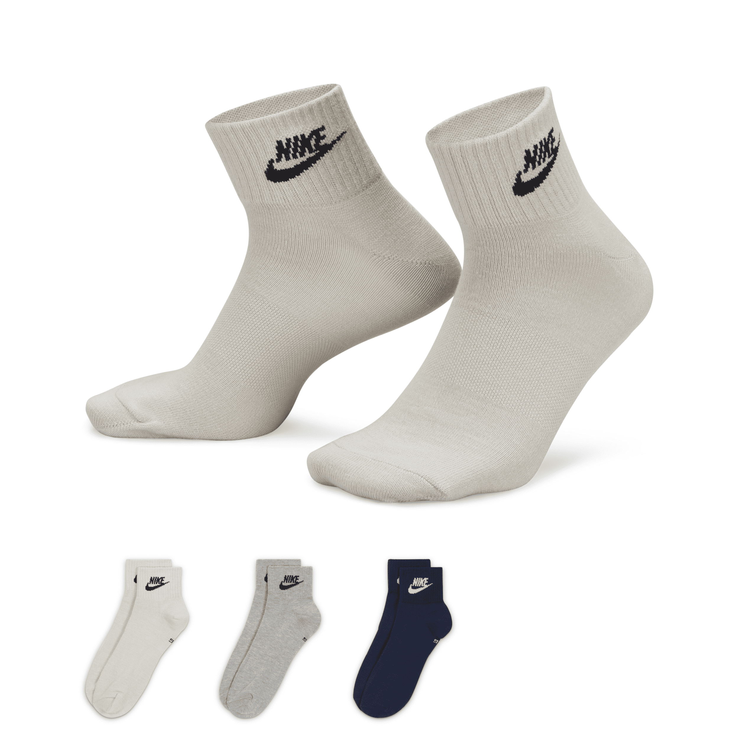 Nike Unisex Everyday Essential Ankle Socks (3 Pairs) In Multicolor