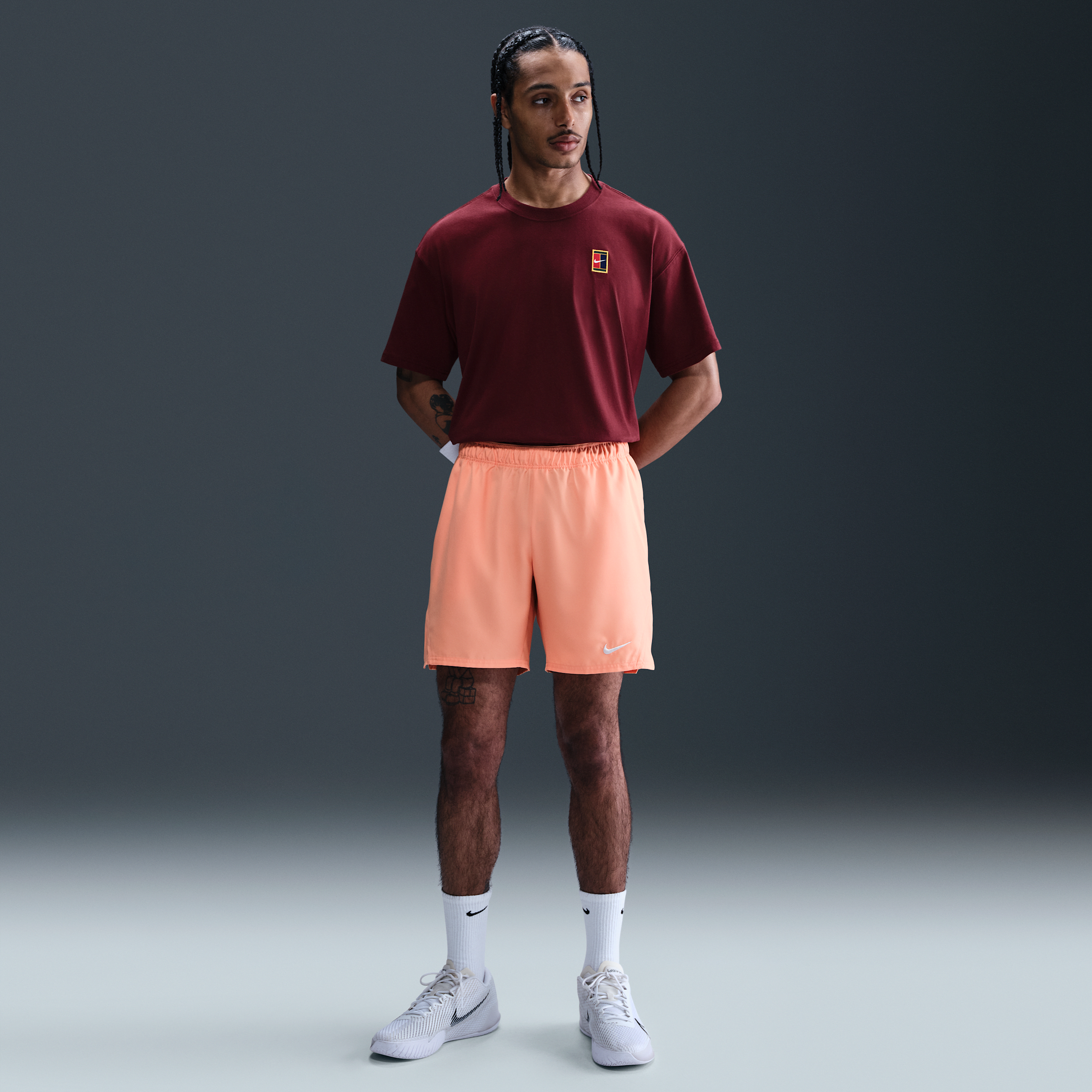 Nike Men's Court Victory Dri-fit 7" Tennis Shorts In Orange