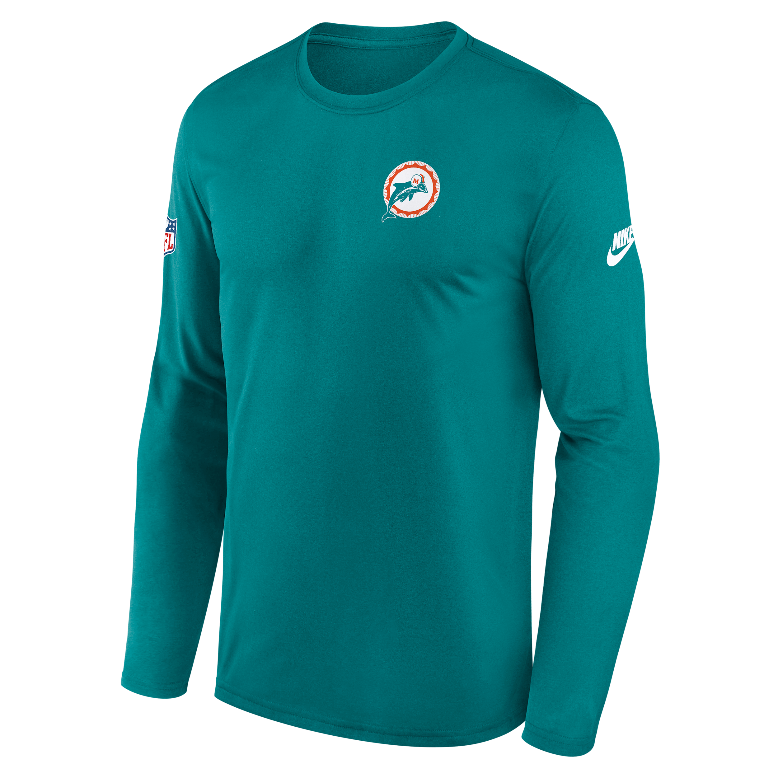 Nike Aqua Miami Dolphins Legend Small Logo Performance Long Sleeve T-shirt In Green