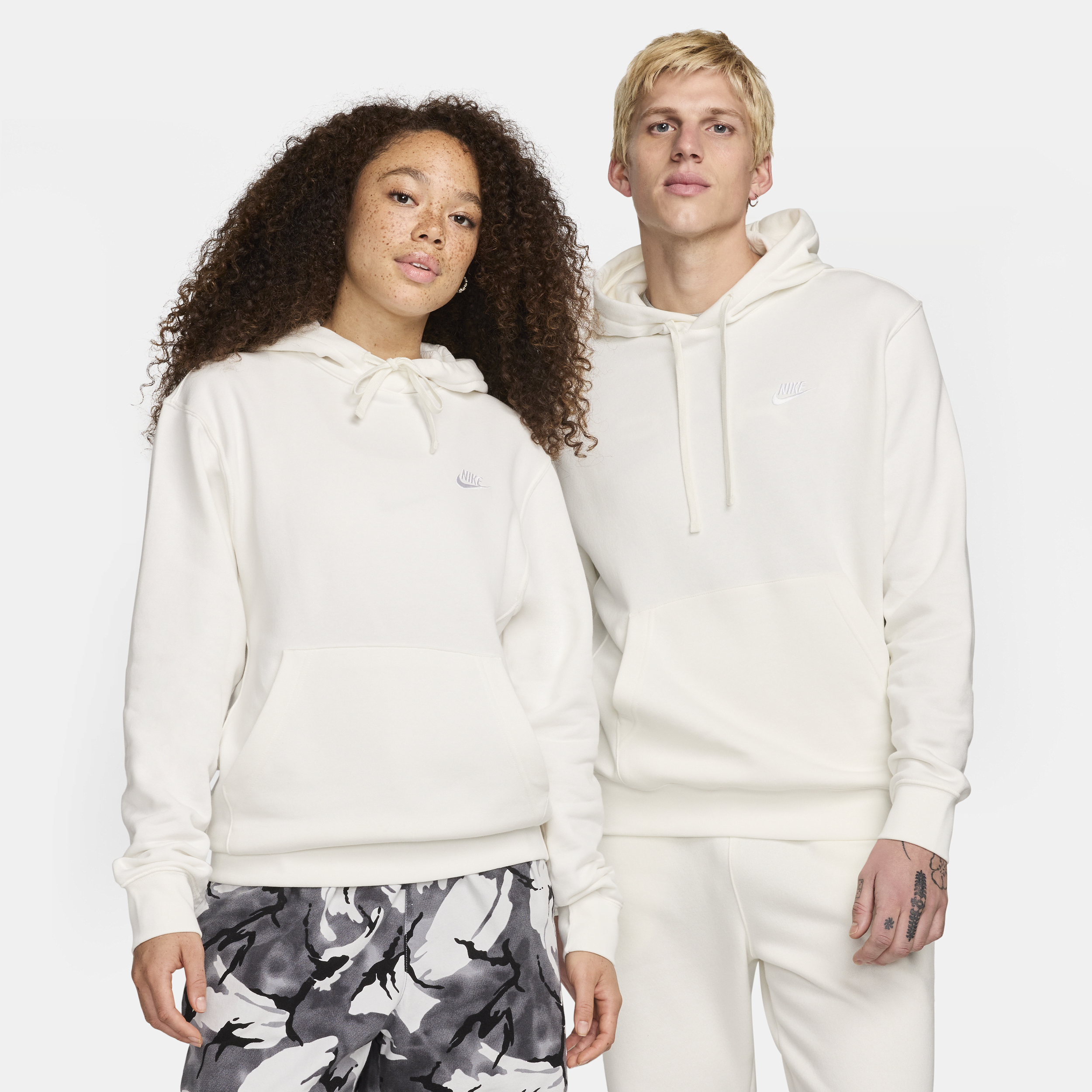 Shop Nike Men's  Sportswear Club Fleece Pullover Hoodie In White