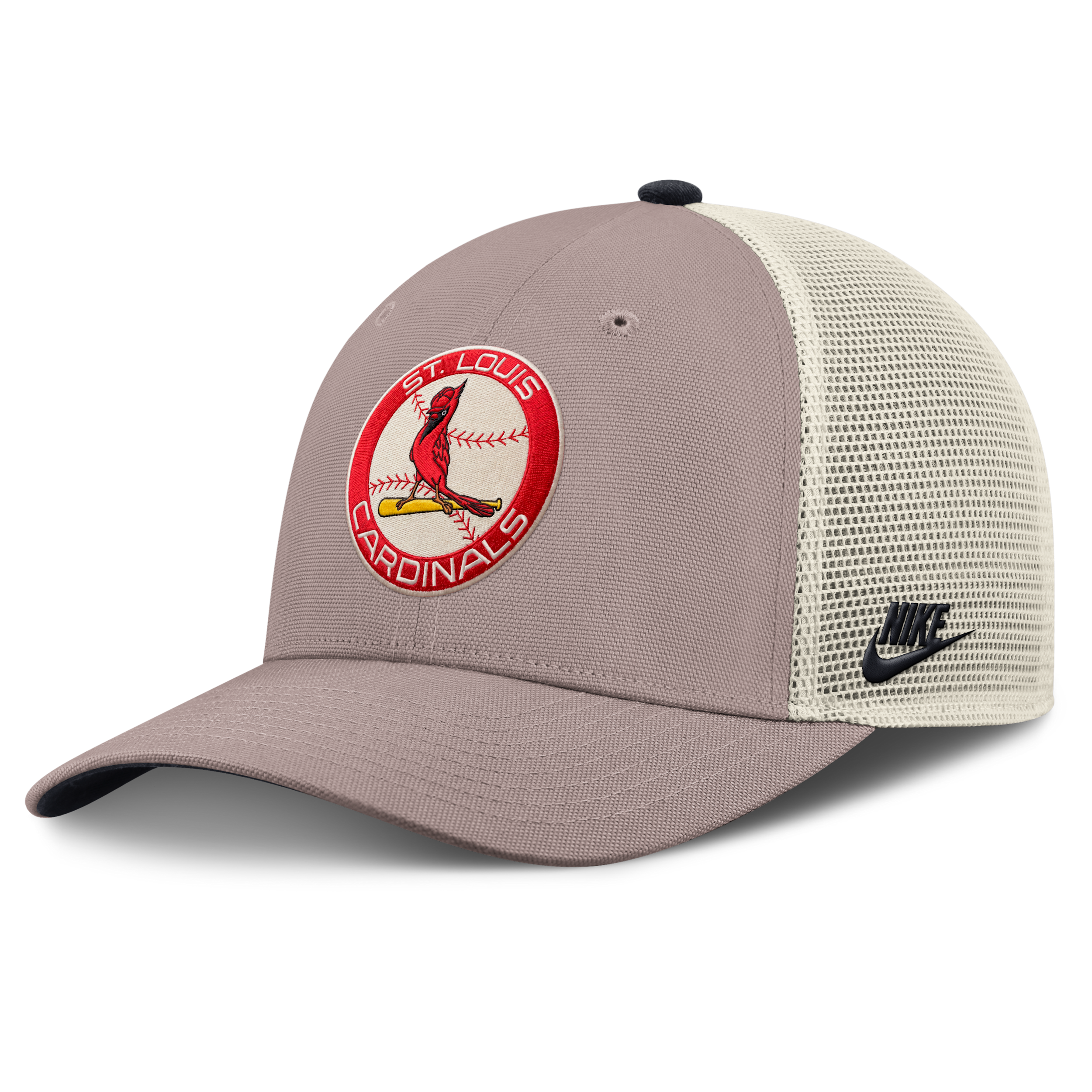 St. Louis Cardinals Cooperstown Rise Nike Men's MLB Adjustable Trucker Hat in Brown | NB1L0M6HS67-L4S