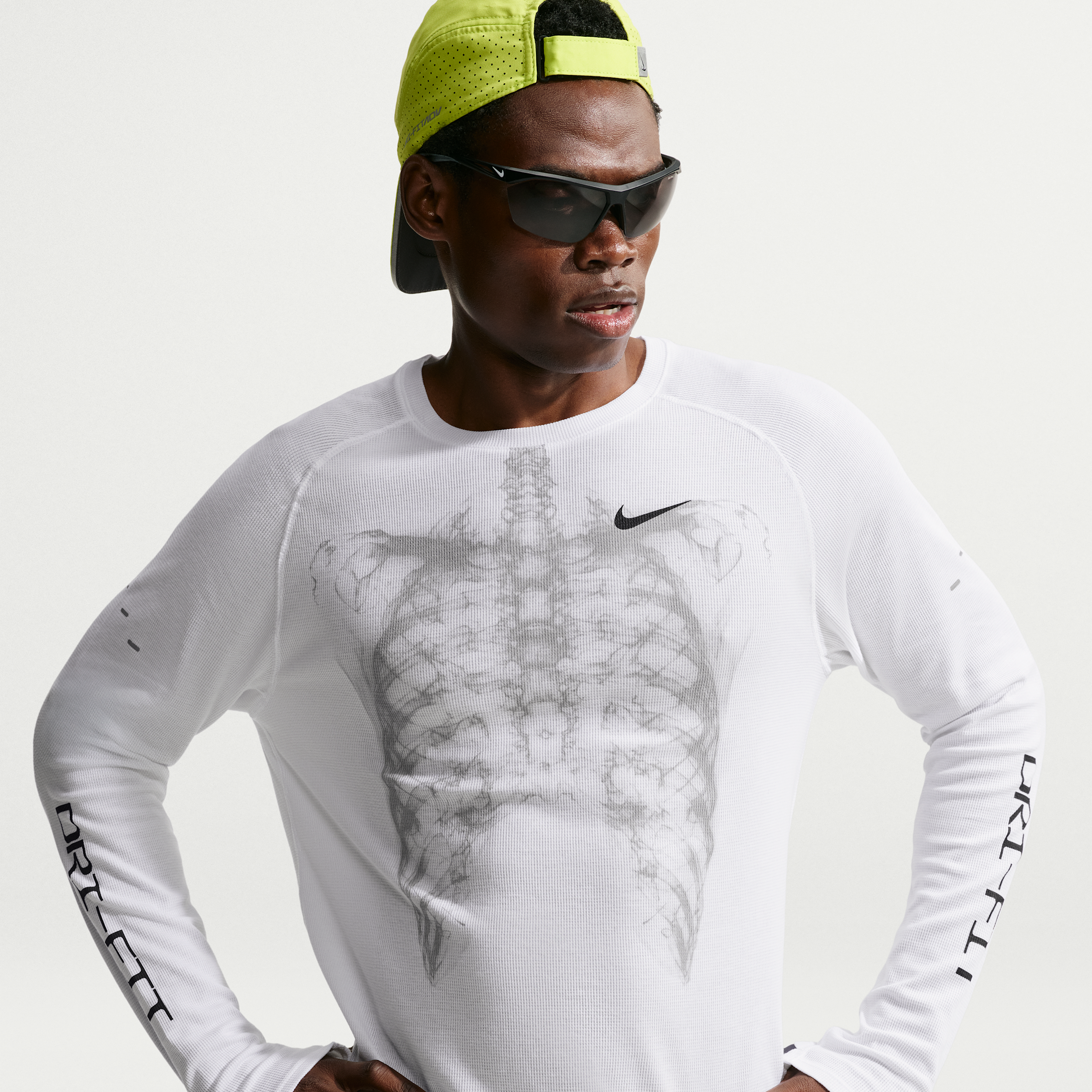 Nike Men's Stride Dri-FIT Waffle Crew-Neck Top in White | IZ3962-100