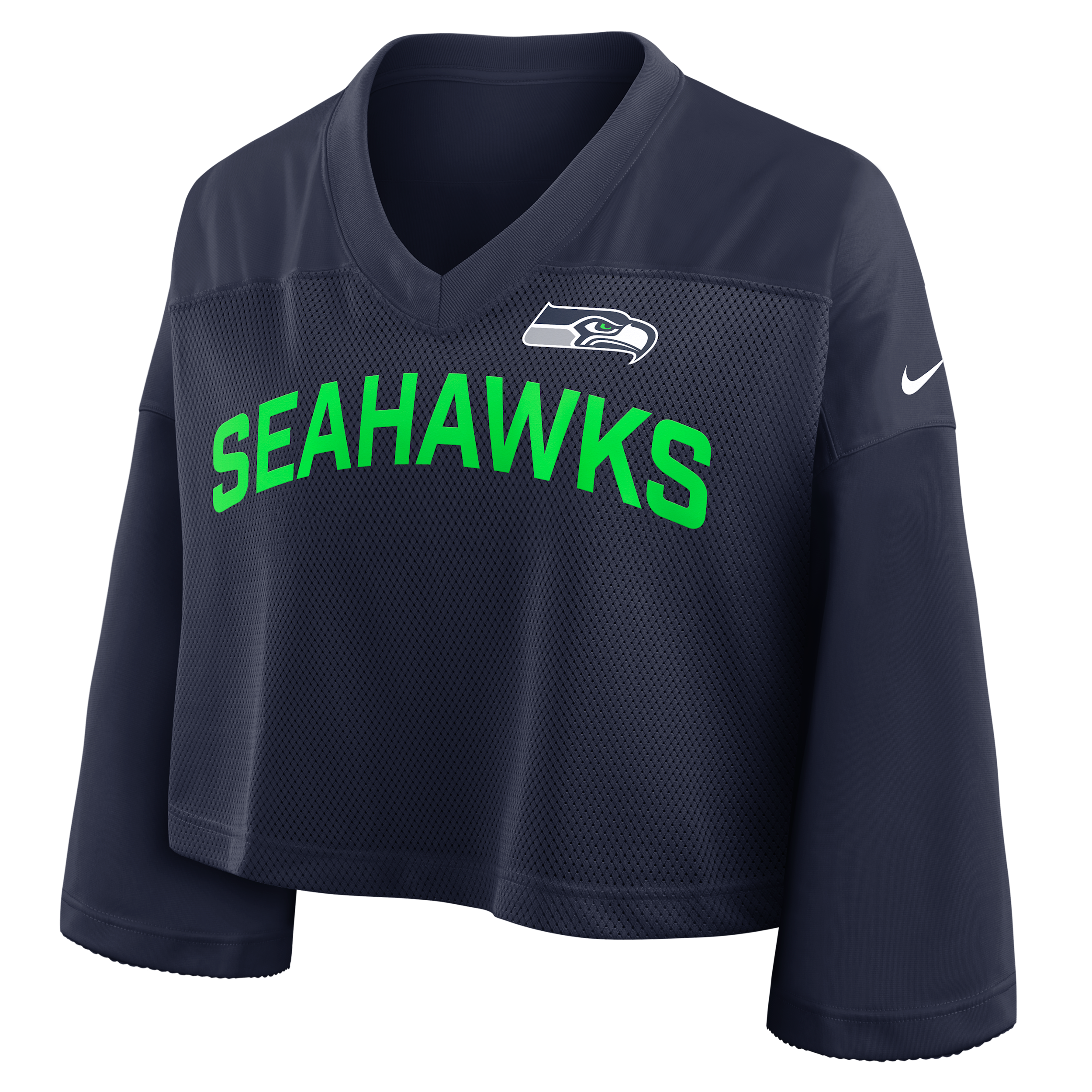 Nike Seattle Seahawks Wide Receiver Jersey Fashion  Women's Dri-fit Nfl Cropped Top In Blue
