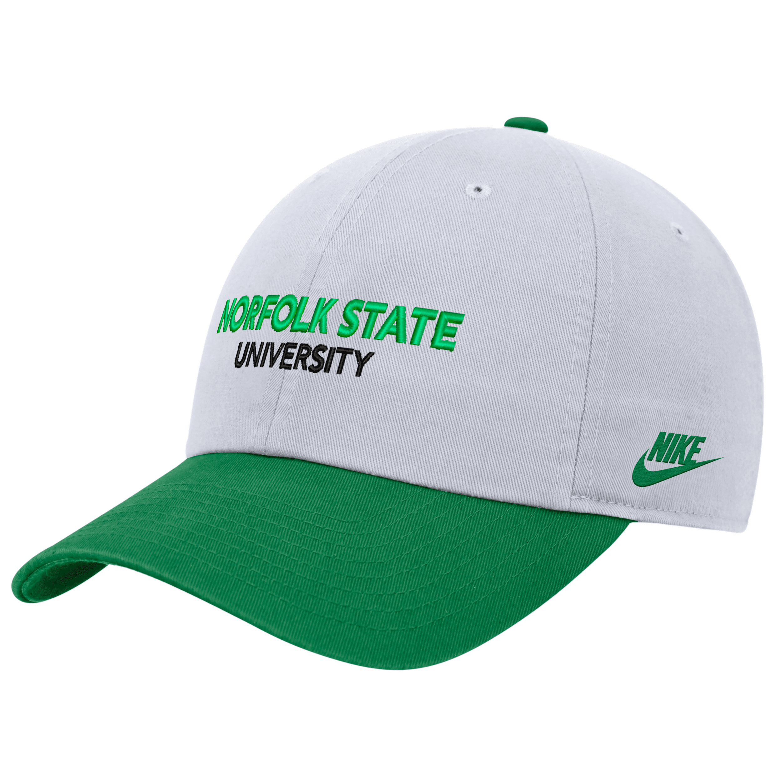 Shop Nike Norfolk State  Unisex College Adjustable Cap In White