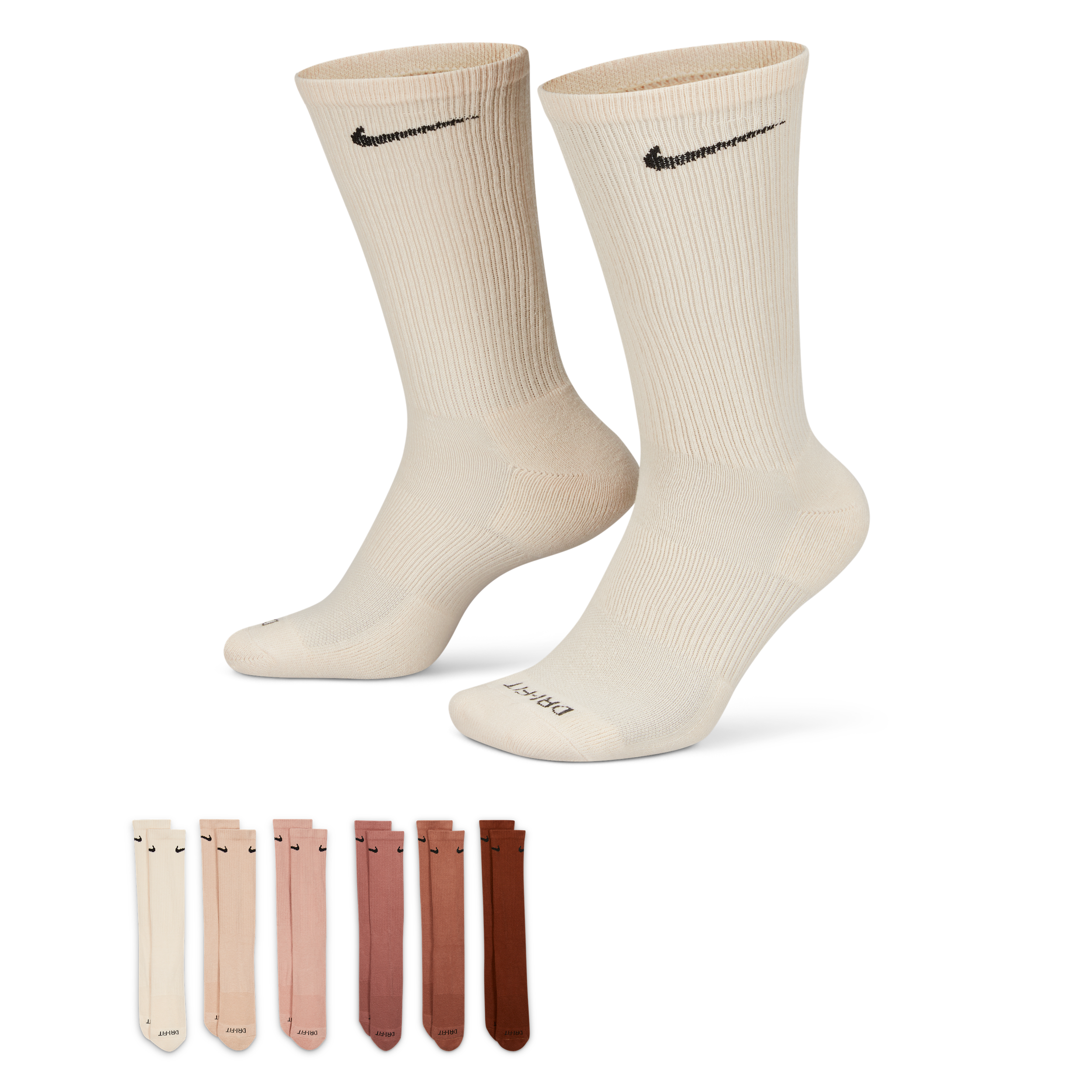 Nike Men's Everyday Plus Cushioned Training Crew Socks (6 Pairs) in Multicolor, Size: XL | SX6897-904