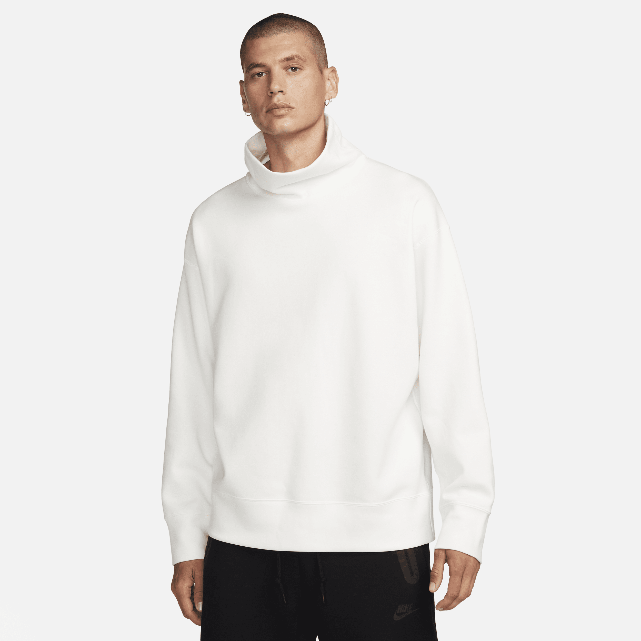 Shop Nike Men's  Sportswear Tech Fleece Reimagined Oversized Turtleneck Sweatshirt In White