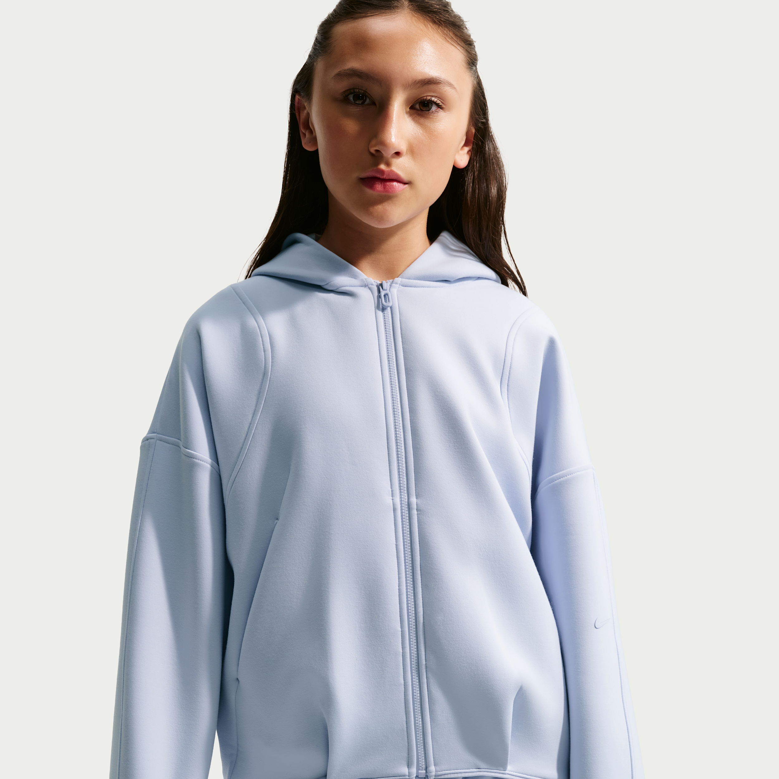 Nike Women's MAVN Girls' Therma-FIT Knit Full-Zip Hoodie in Grey | IM1763-057
