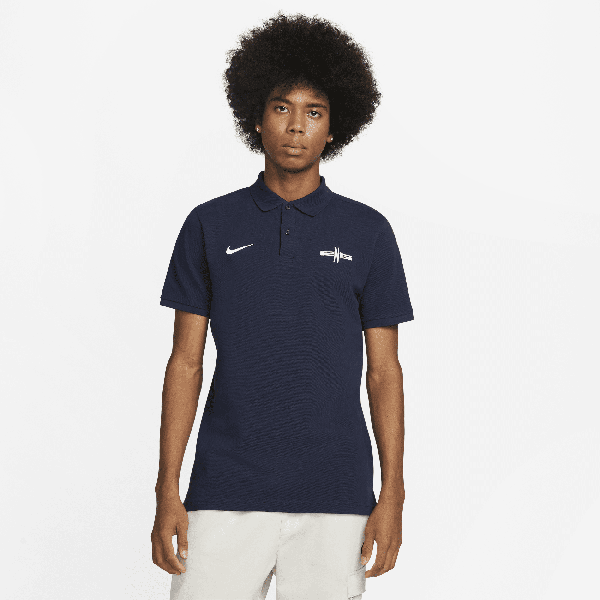 Shop Nike England National Team Pique  Men's Soccer Polo In Blue