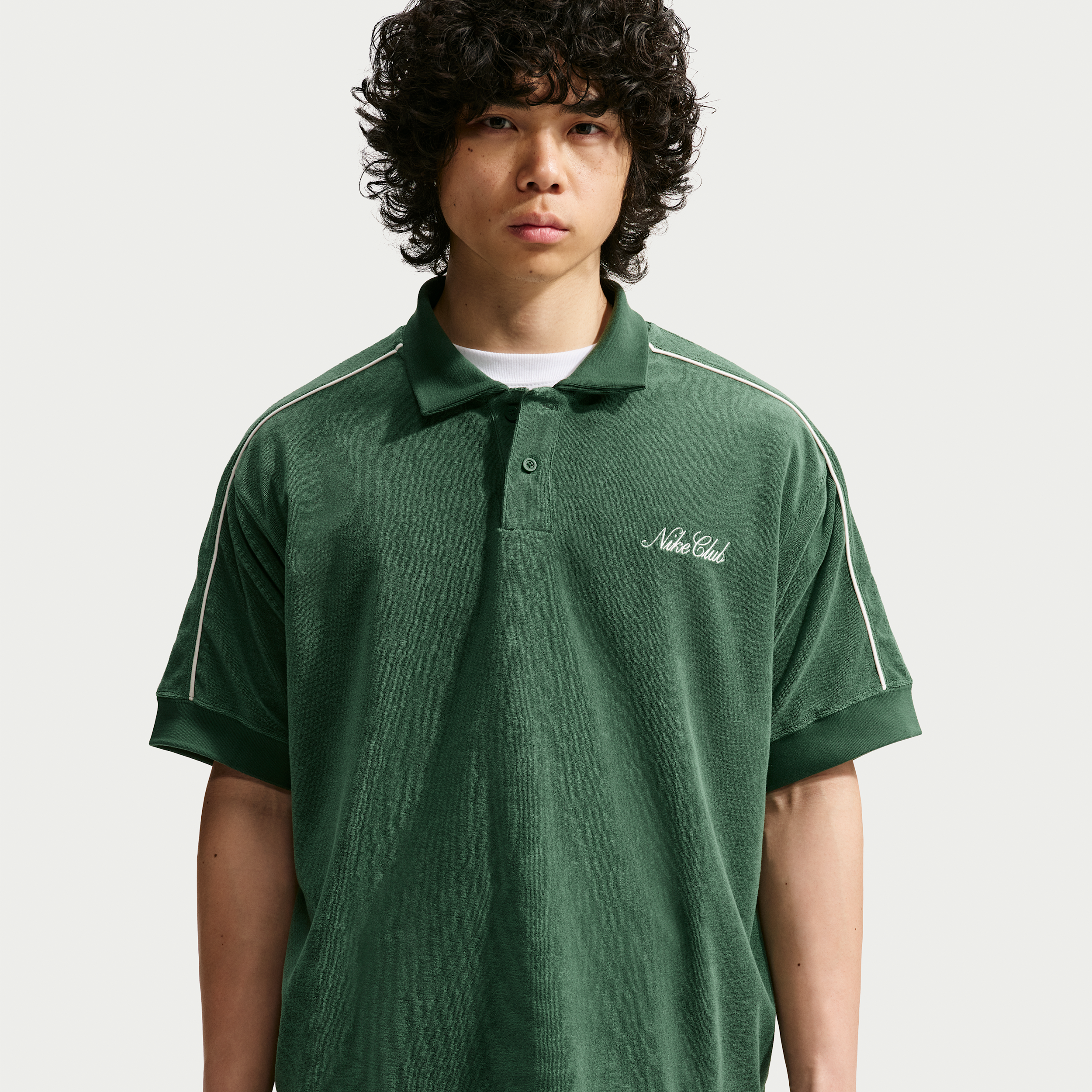Men's Nike Sportswear Club French Terry Polo in Green | IQ6273-323