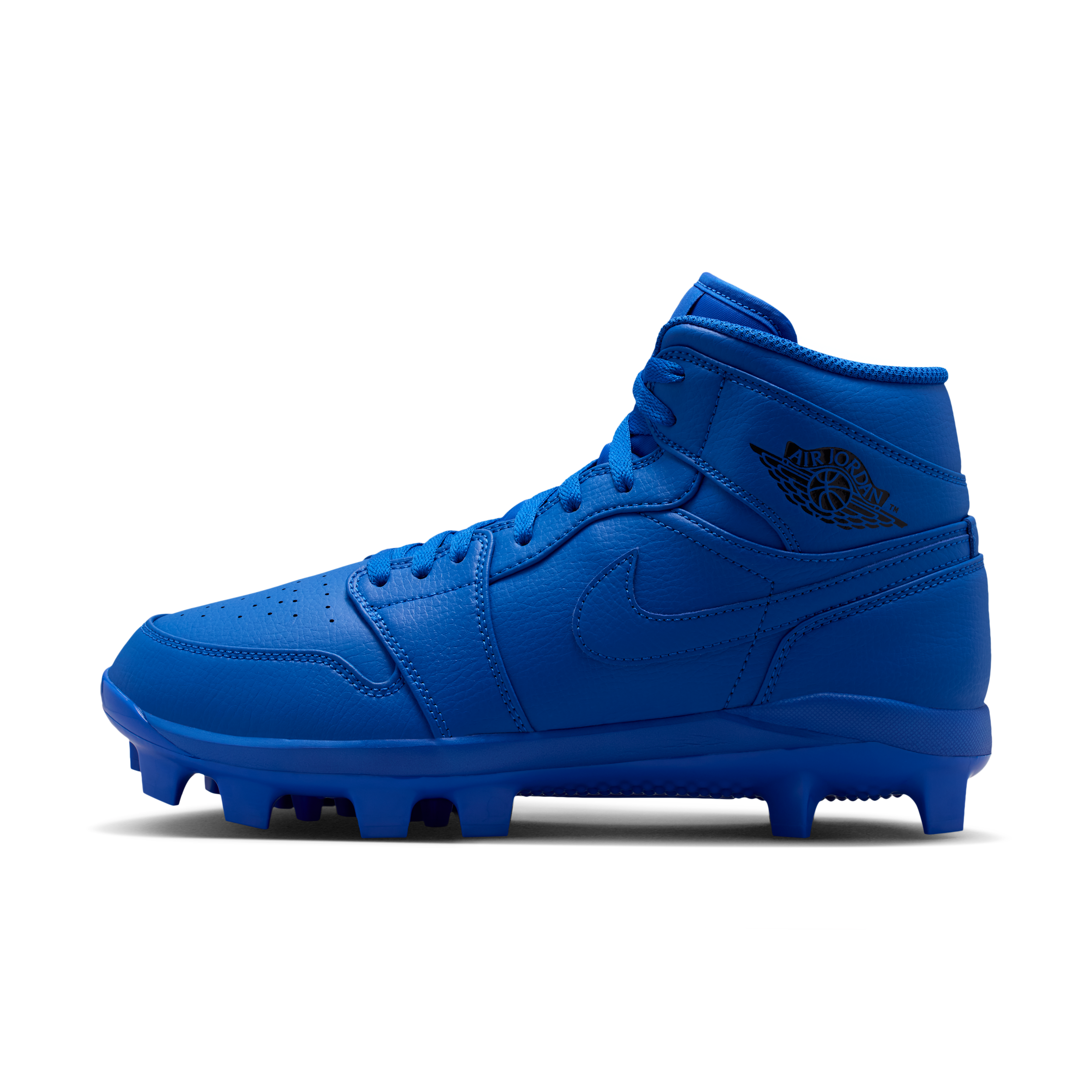 Jordan 1 Retro MCS High Baseball Cleats, Size 16, Game Royal/Black