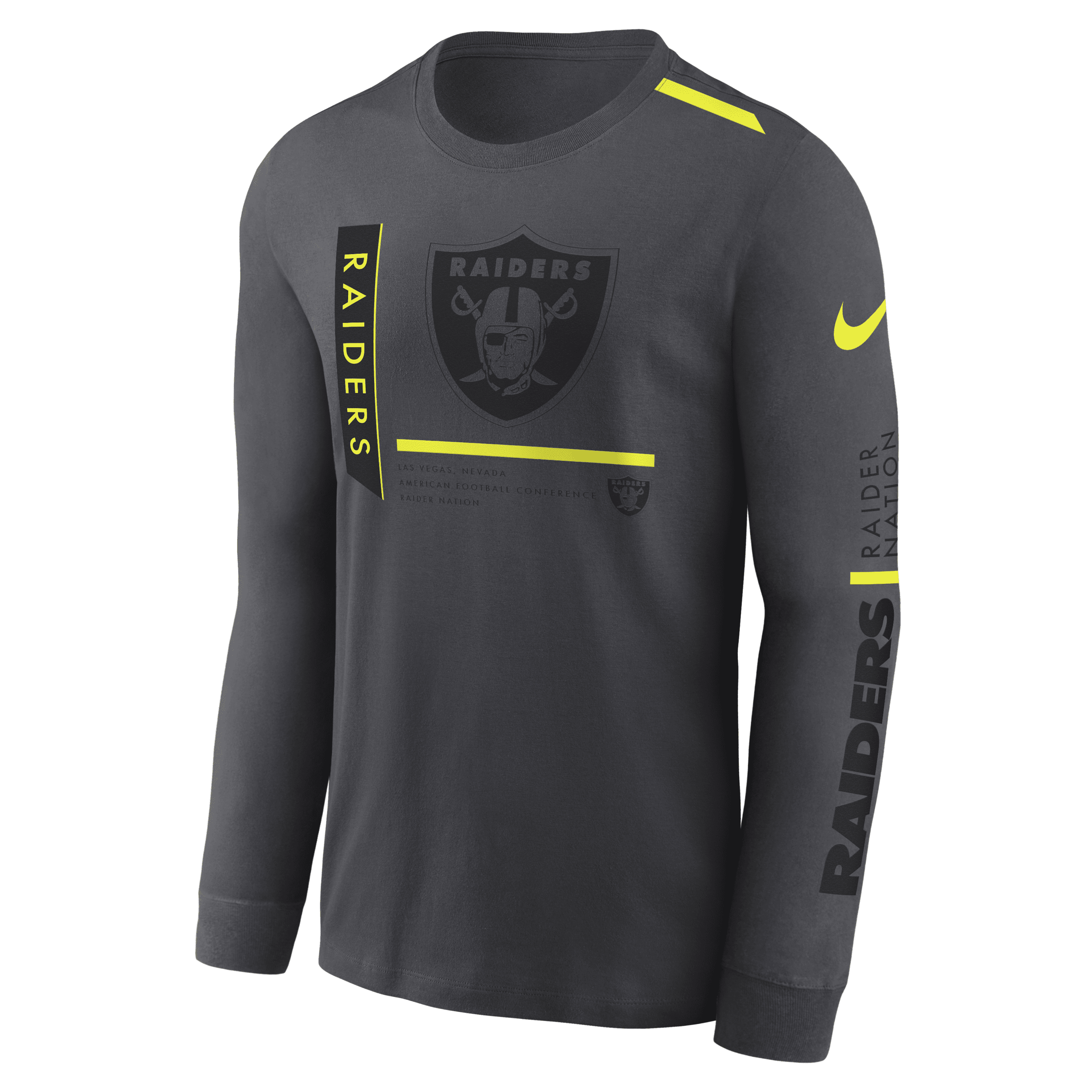 Nike Men's Dri-Fit Sideline Team (NFL Las Vegas Raiders) Long-Sleeve T-Shirt in Black, Size: Small | 00LX00A8D-0BI