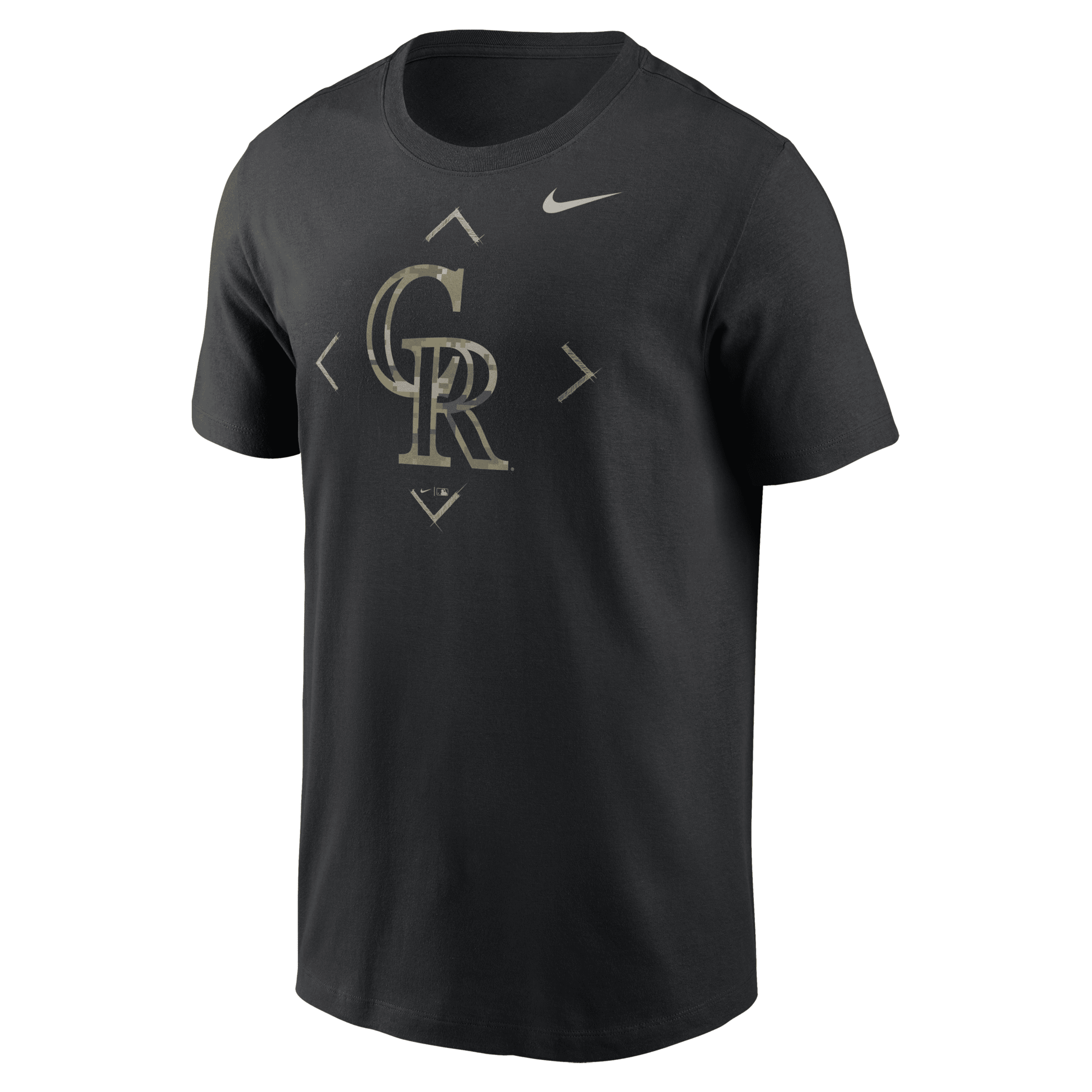 Shop Nike Colorado Rockies Camo Logo  Men's Mlb T-shirt In Black