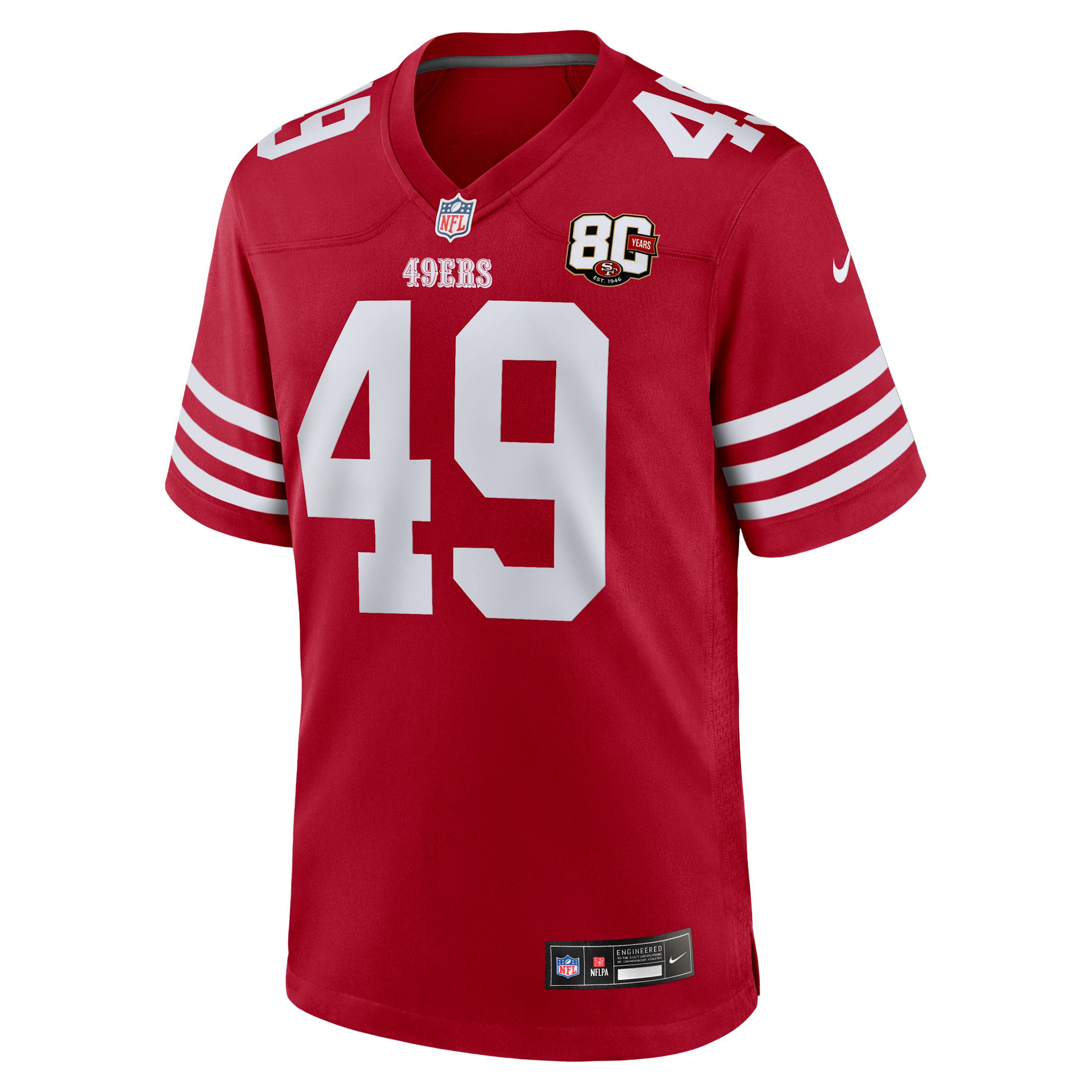 The Faithful San Francisco 49ers 80th Anniversary Nike Men's NFL Game Jersey in Red | 67NMSAGH9B-V31